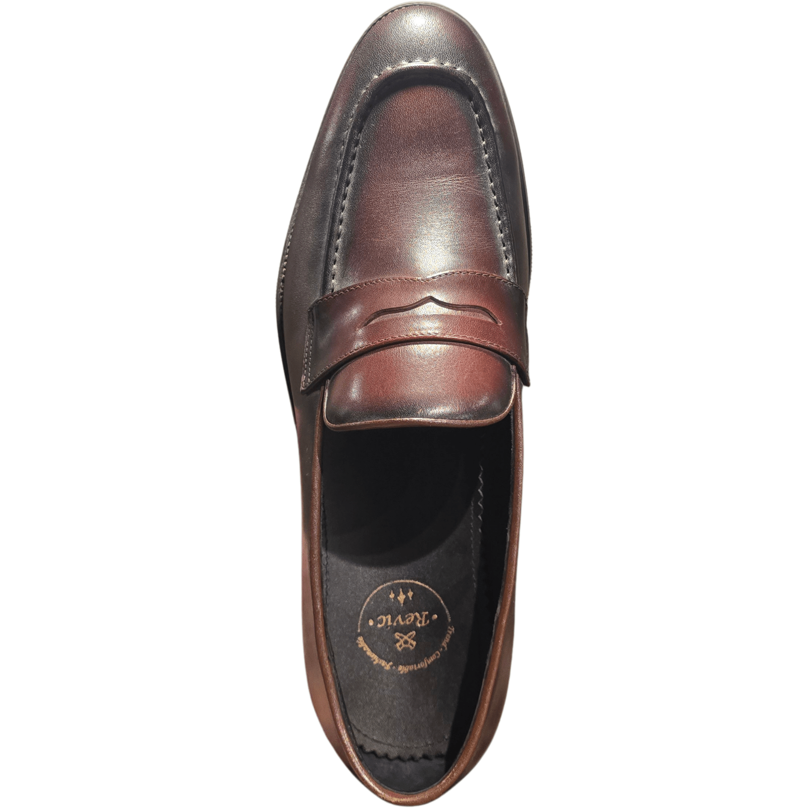 Revic Men's Casual Leather Shoes | CH-07 | Dark Brown Revic Leather Shoes Secondary image