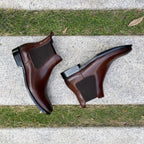 Revic 男裝皮鞋 | CH - 09 | 深啡色光面皮靴 - Revic - Revic