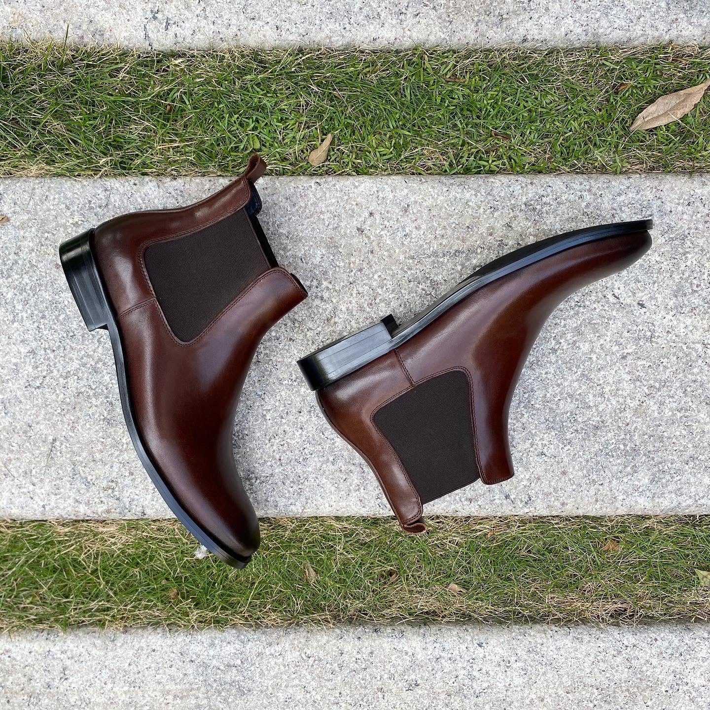 Revic 男裝皮鞋 | CH - 09 | 深啡色光面皮靴 - Revic - Revic