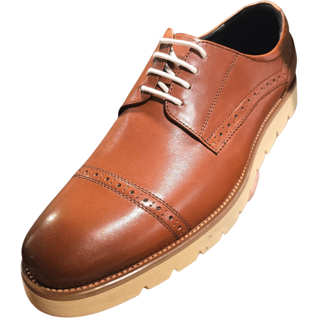 Revic 男裝皮鞋 | CH - 11| 啡色橫式德比皮鞋 - Revic - Revic Main image