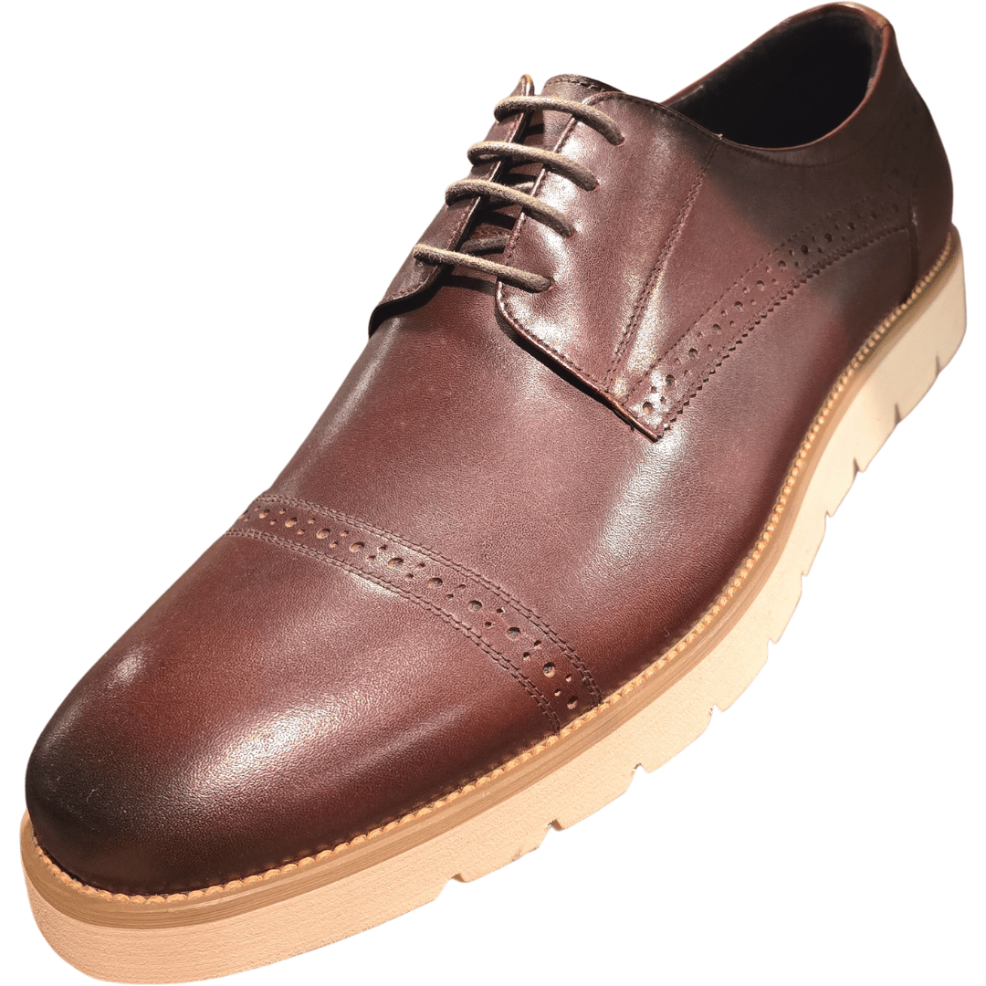 Revic 男裝皮鞋 | CH - 12| 深啡色橫式德比皮鞋 - Revic - Revic Main image