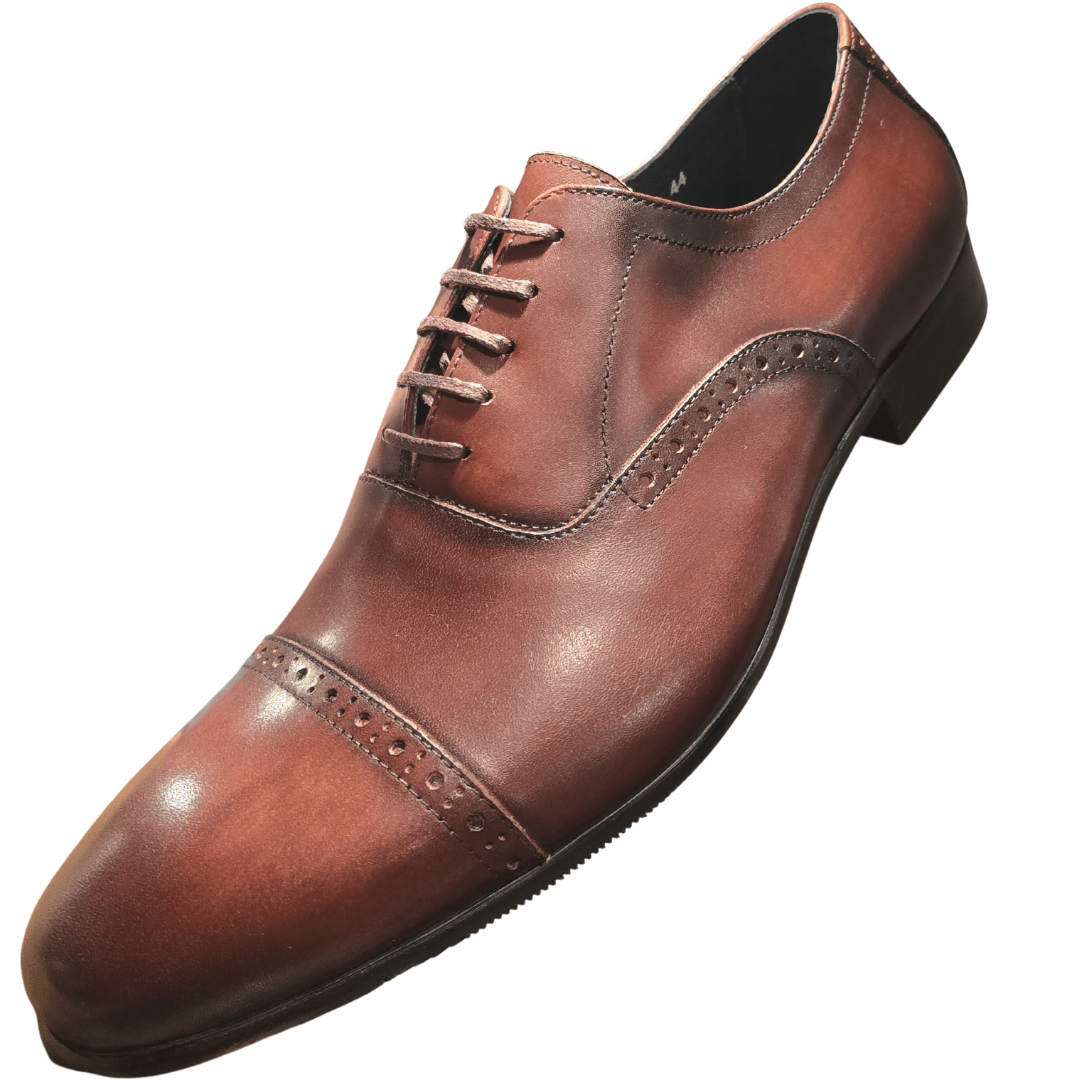 Revic 男裝皮鞋 | CH - 26｜啡色橫式牛津皮鞋 - Revic - Revic 主圖