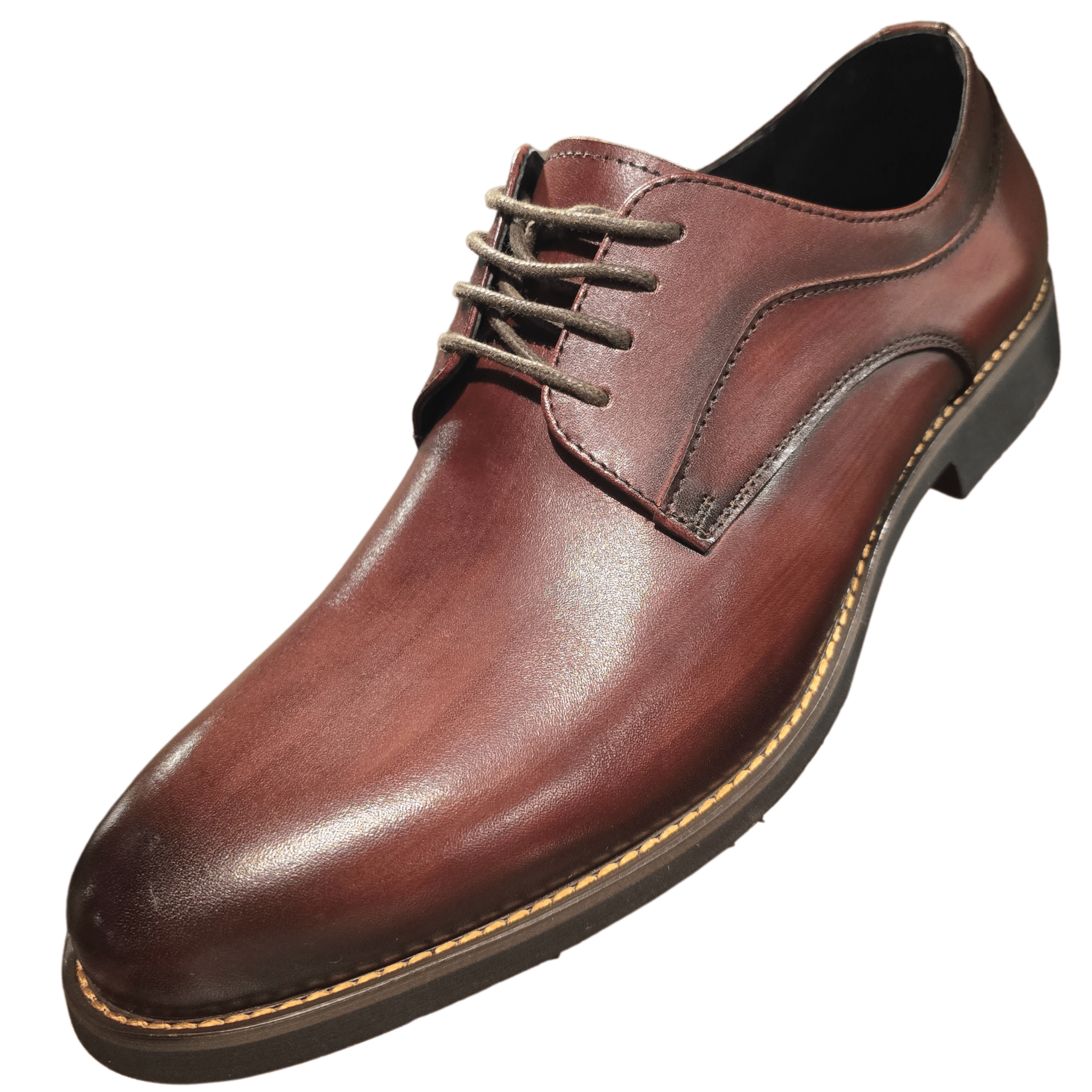 Revic 男裝皮鞋 | CH - 27BR | 啡色素面德比皮鞋 - Revic - Revic Main image