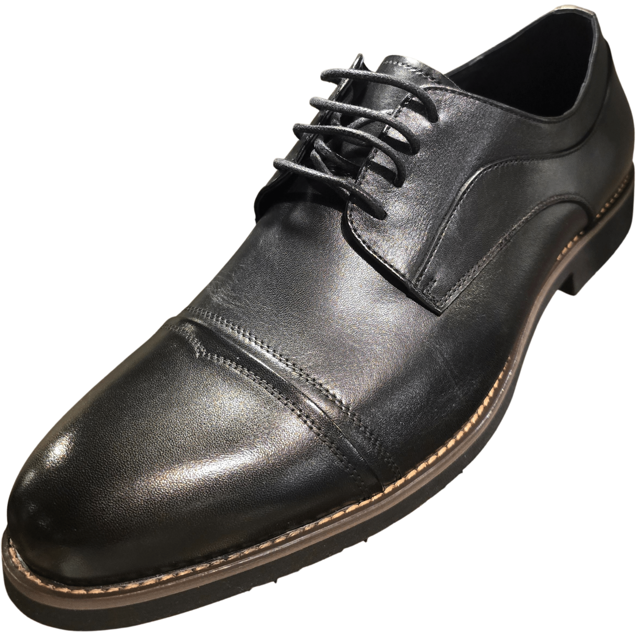 Revic 男裝皮鞋｜CH - 28｜黑色橫式德比皮鞋 - Revic - Revic Main image