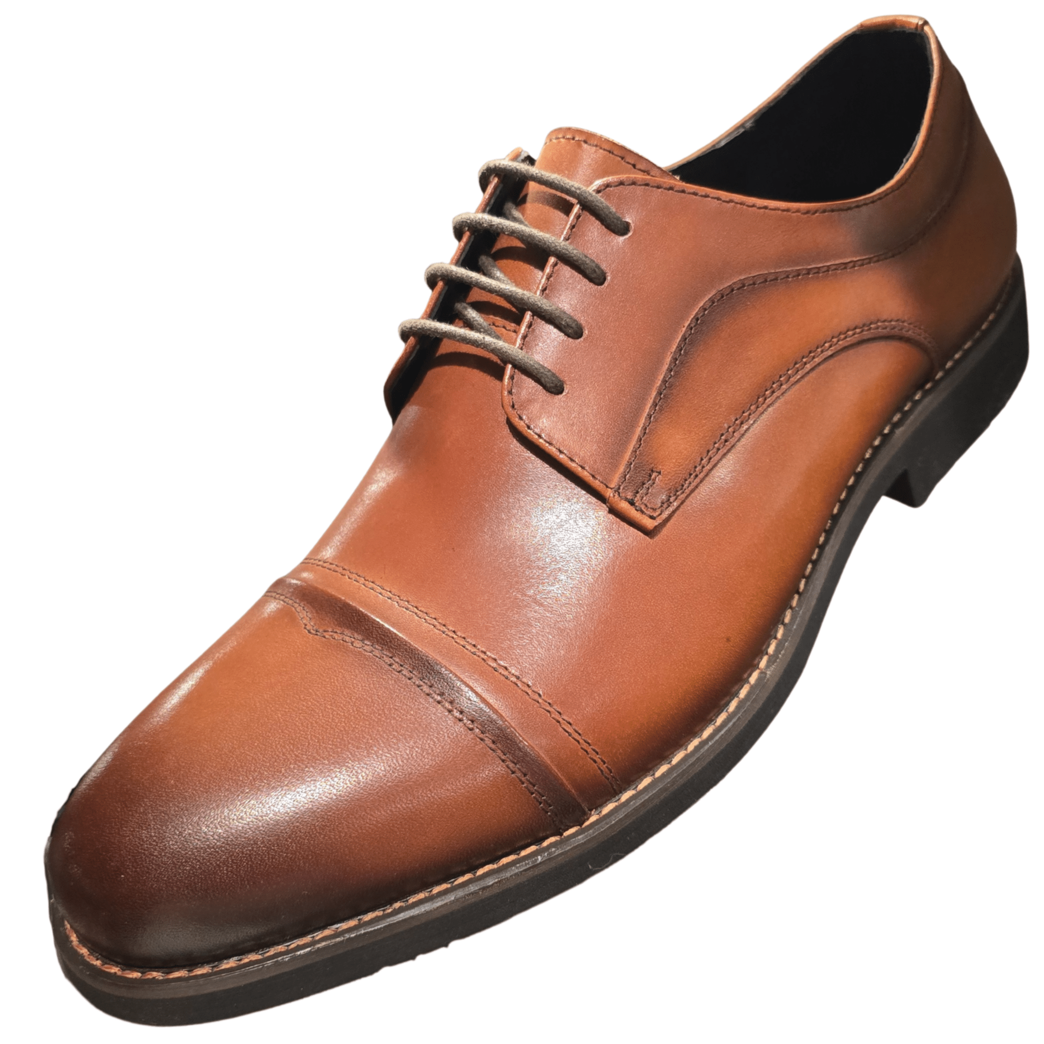 Revic 男裝皮鞋 | CH - 28BR | 淺啡色橫式德比皮鞋 - Revic - Revic 主圖