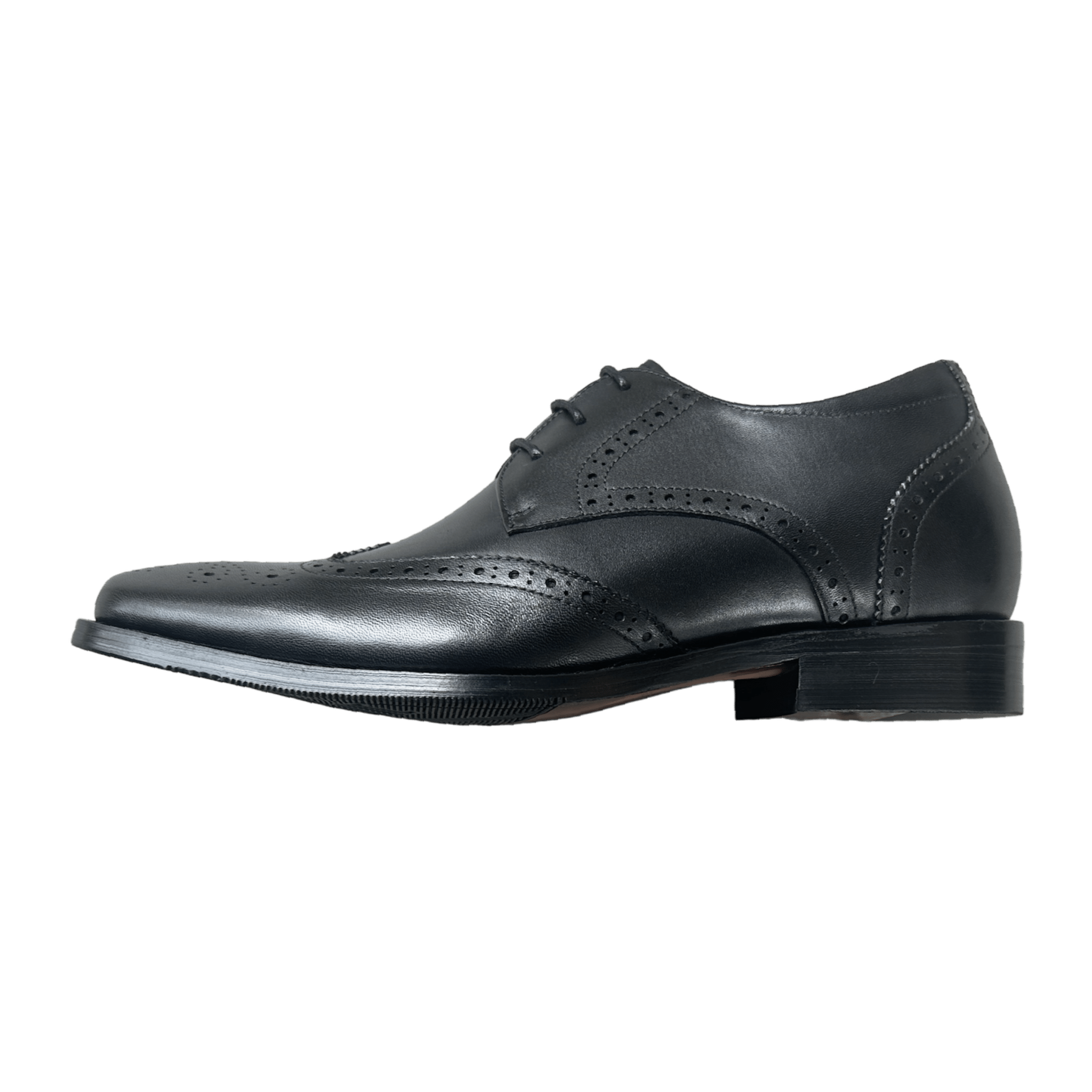 Revic Men's Leather Shoes | EH-02 | Black Wedge Leather Shoes Secondary image