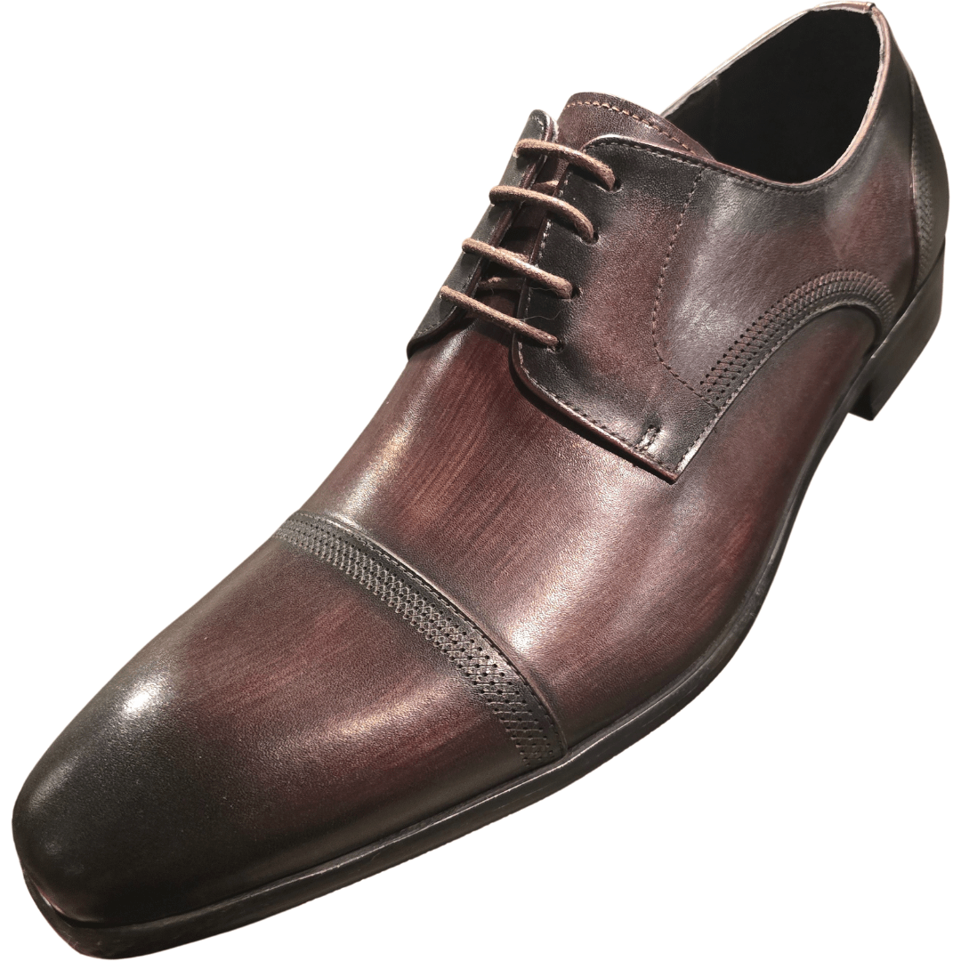 Revic 男裝皮鞋 | OF - 10BUR | 酒紅色橫式德比皮鞋 - Revic - Revic 主圖