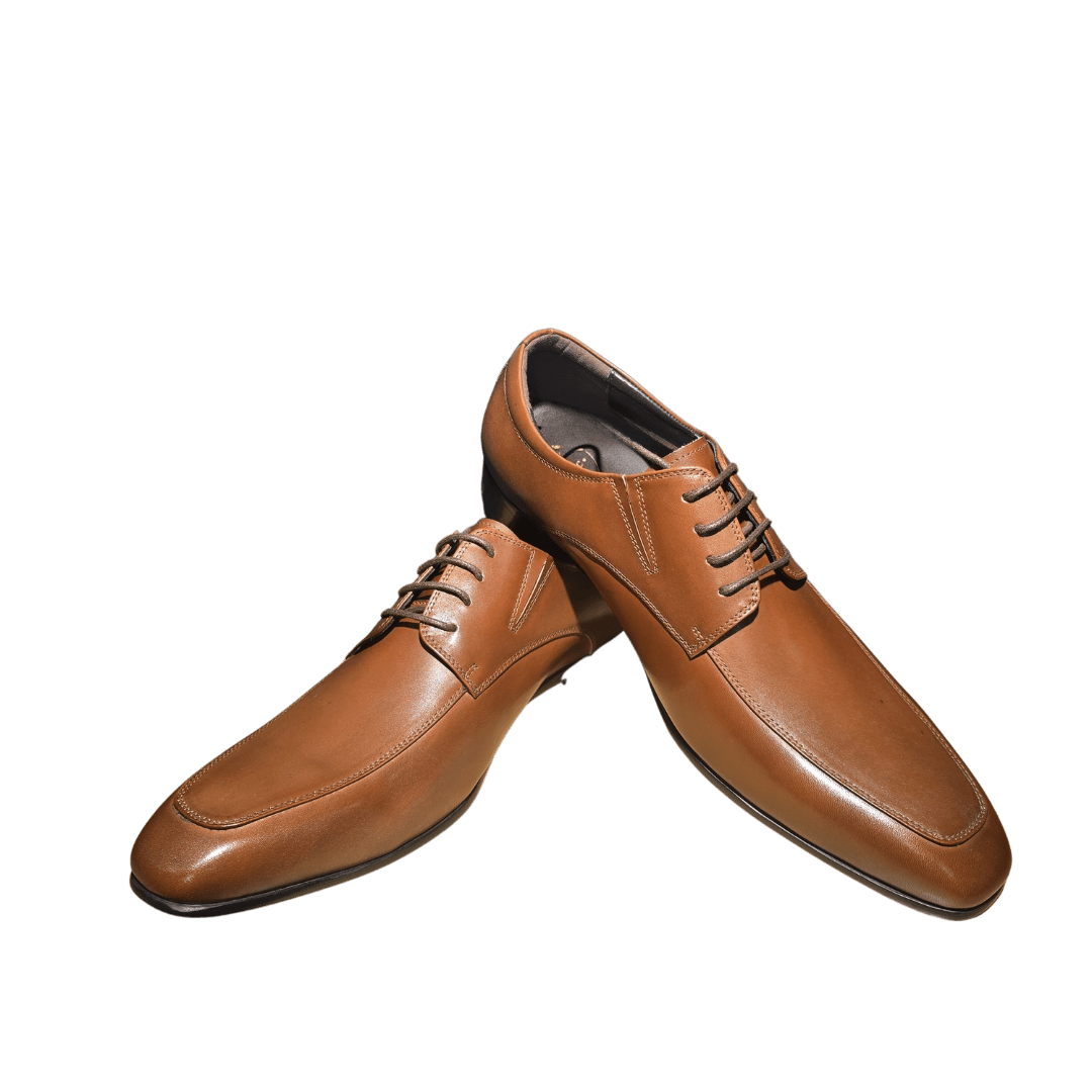 Revic Men's Leather Shoes | OF-15BR | Brown Derby Shoes Secondary image