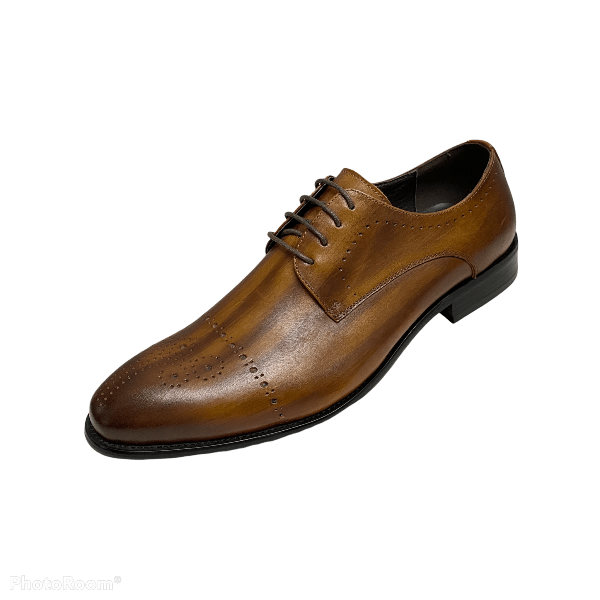 Revic 男裝皮鞋 | OF - 2| 啡色雕花德比皮鞋 - Revic - Revic Main image