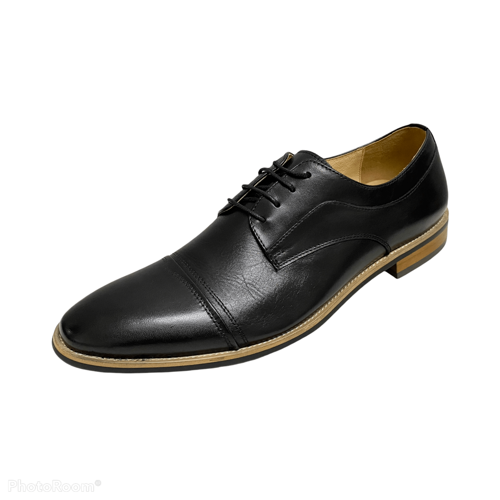 Revic 男裝皮鞋 | OF - 20BK | 黑色橫式德比皮鞋 - Revic - Revic Main image