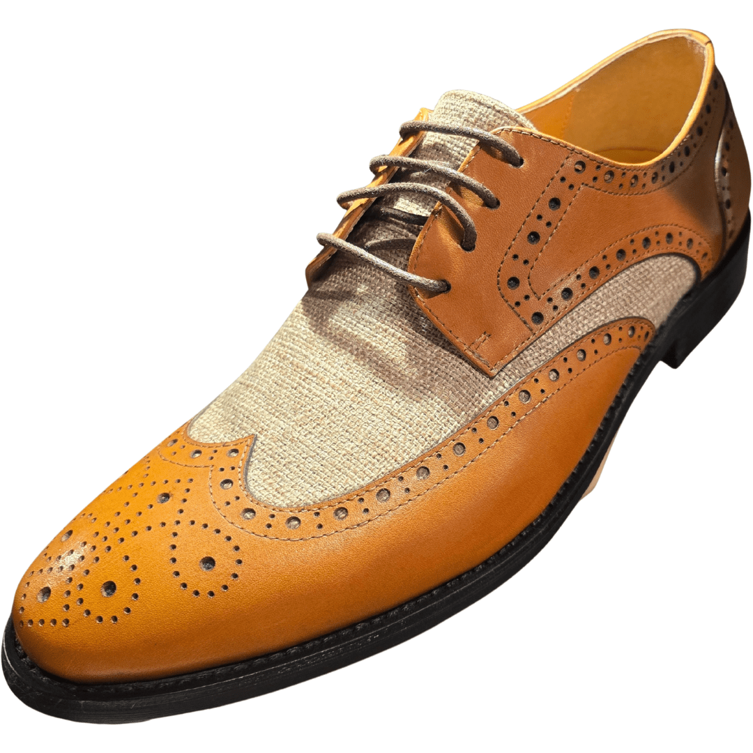 Revic 男裝皮鞋 | OF - 21 | 啡色翼紋德比皮鞋 - Revic - Revic 主圖