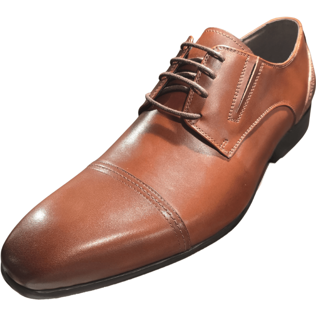 Revic 男裝皮鞋 | OF - 27BR | 啡色橫紋德比皮鞋 - Revic - Revic Main image