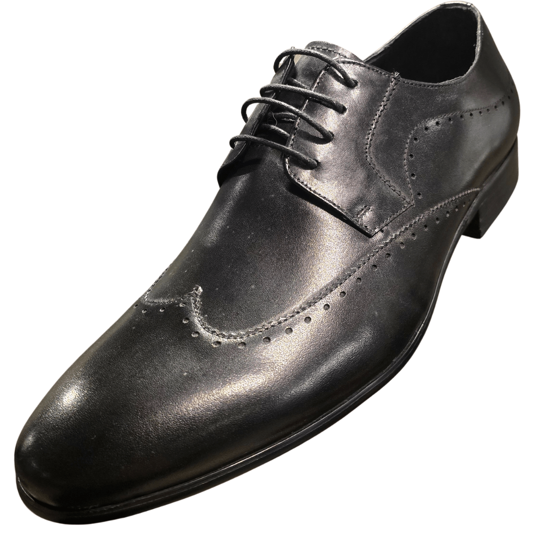 Revic 男裝皮鞋 | OF - 28BK | 黑色翼紋德比皮鞋 - Revic - Revic Main image