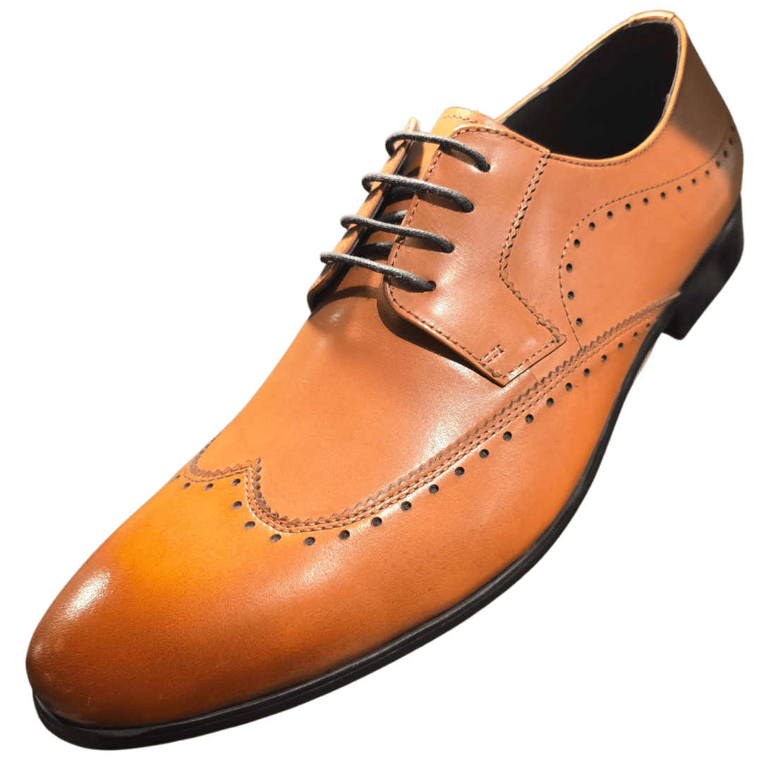 Revic 男裝皮鞋 | OF - 28BR | 棕色翼紋德比皮鞋 - Revic - Revic 主圖