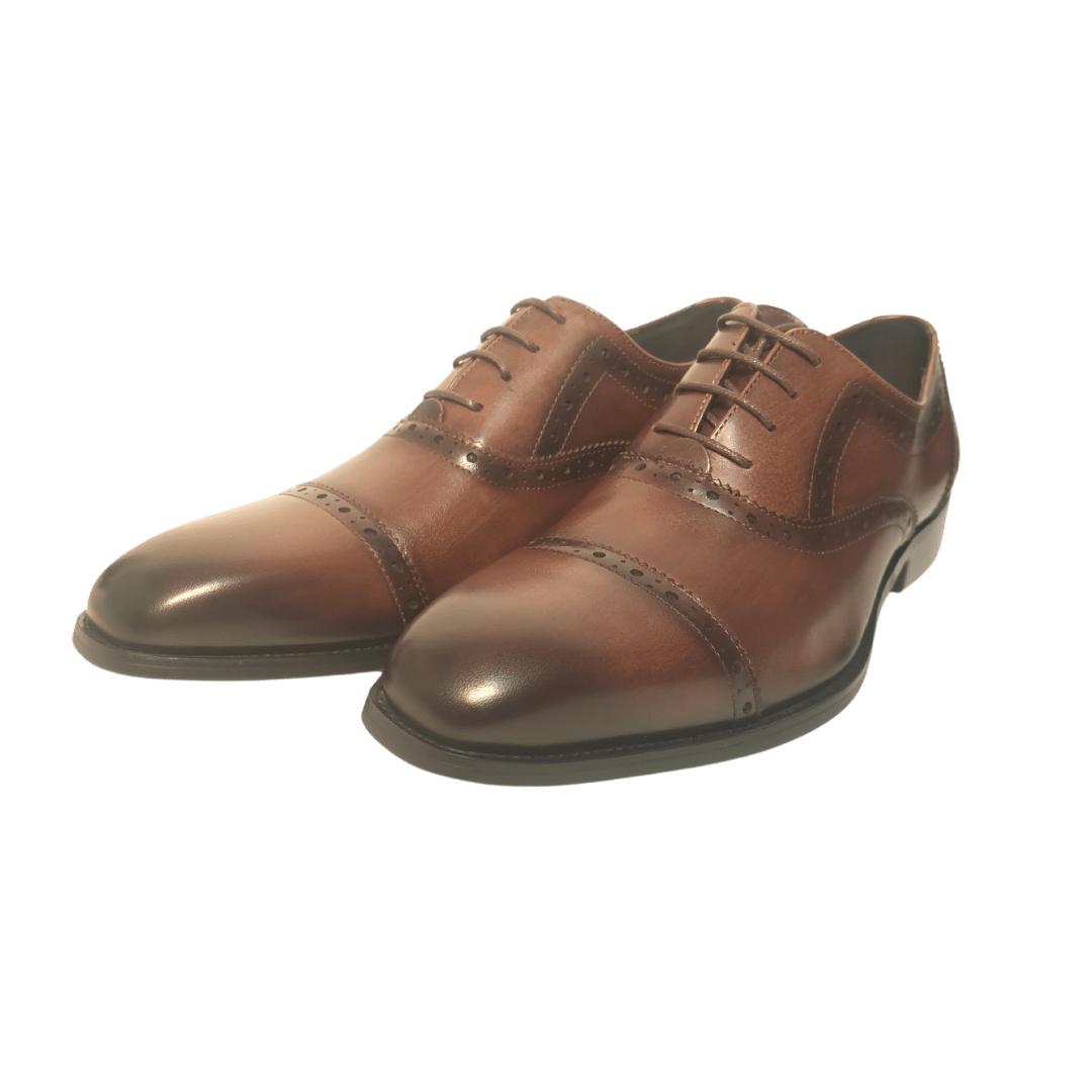 Revic 男裝皮鞋 | OF-31｜棕色橫飾牛津皮鞋 副圖