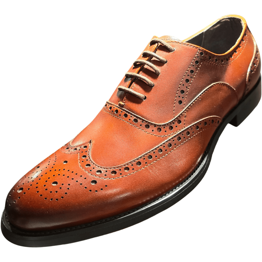 Revic 男裝皮鞋 | OF - 33 | 棕色翼紋雕花牛津皮鞋 - Revic - Revic 主圖