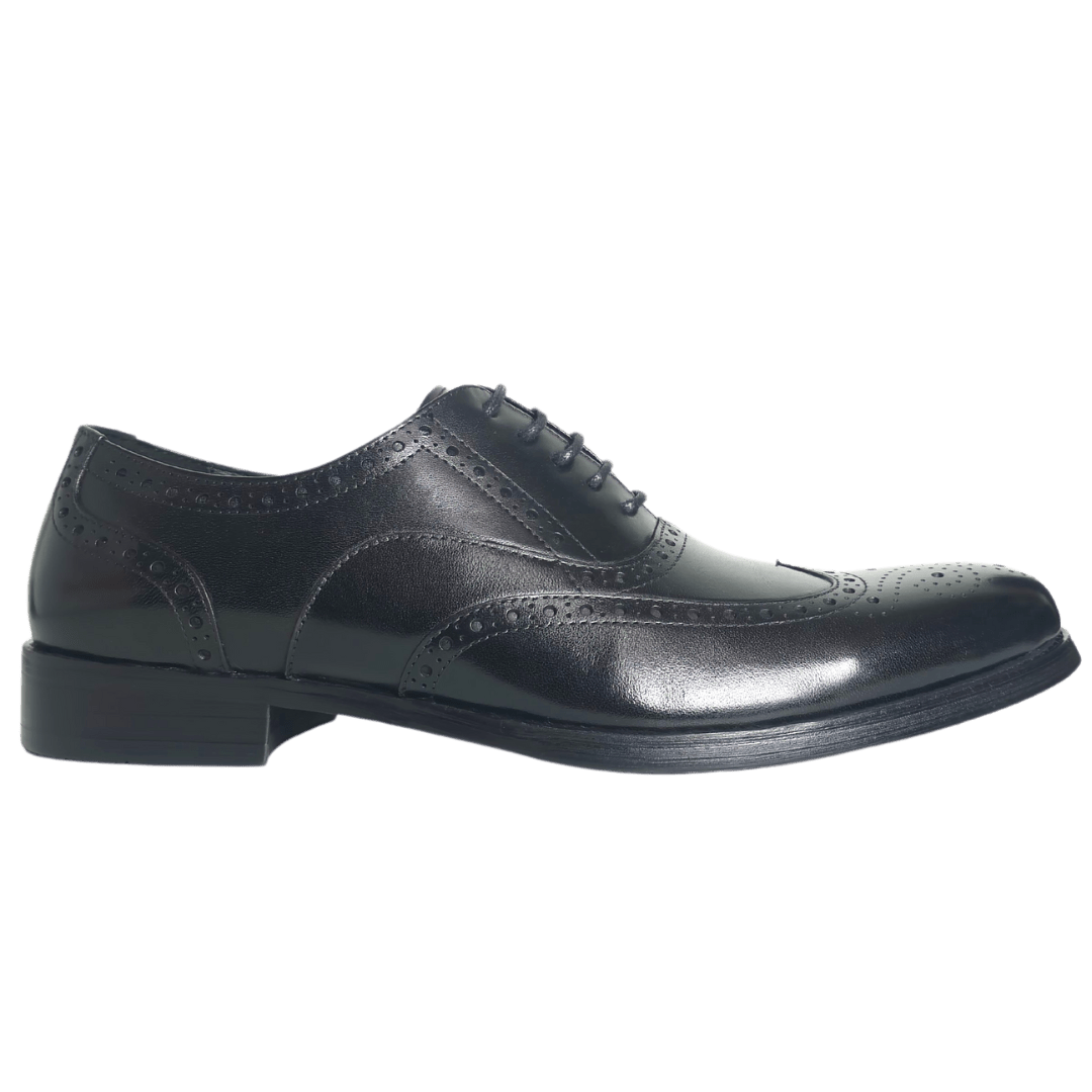 Revic 男裝皮鞋 | OF-33BK｜翼紋 雕花 黑色牛津皮鞋 副圖