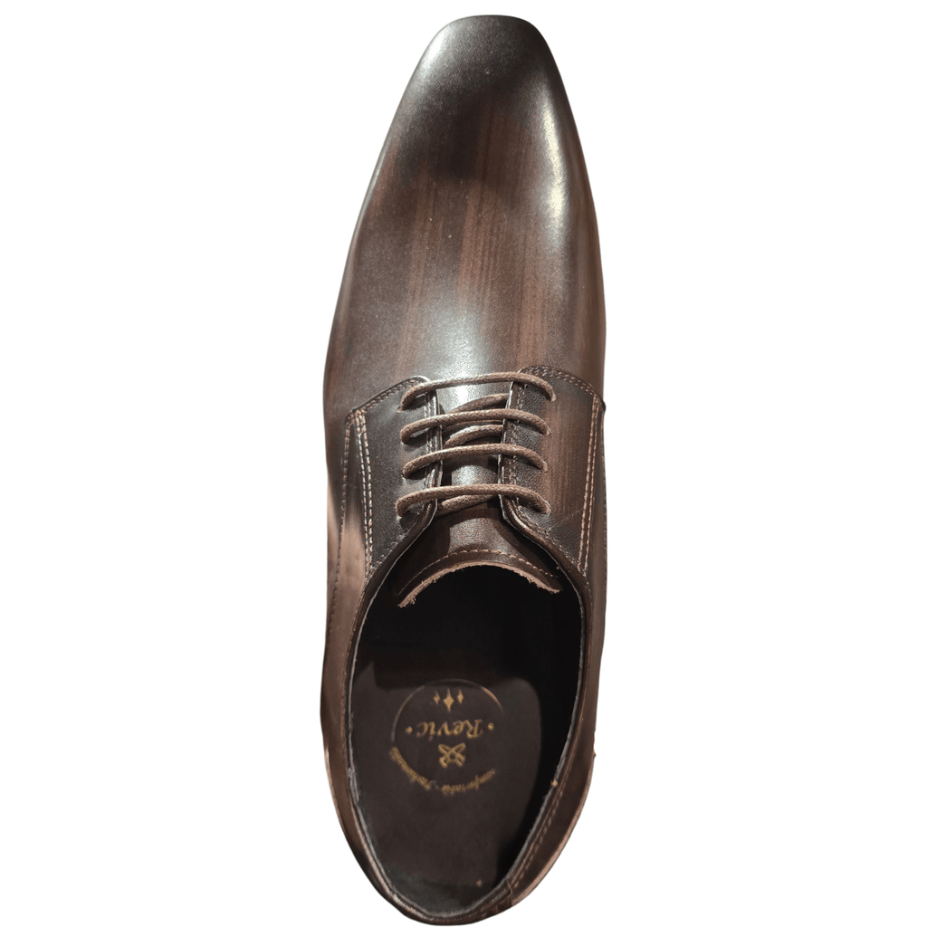 Revic 男裝皮鞋 | OF - 35DB | 深啡色素面德比皮鞋 - Revic - Revic