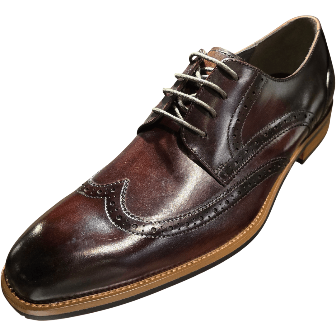 Revic 男裝皮鞋 | OF - 37 | 深啡色翼紋德比皮鞋 - Revic - Revic Main image