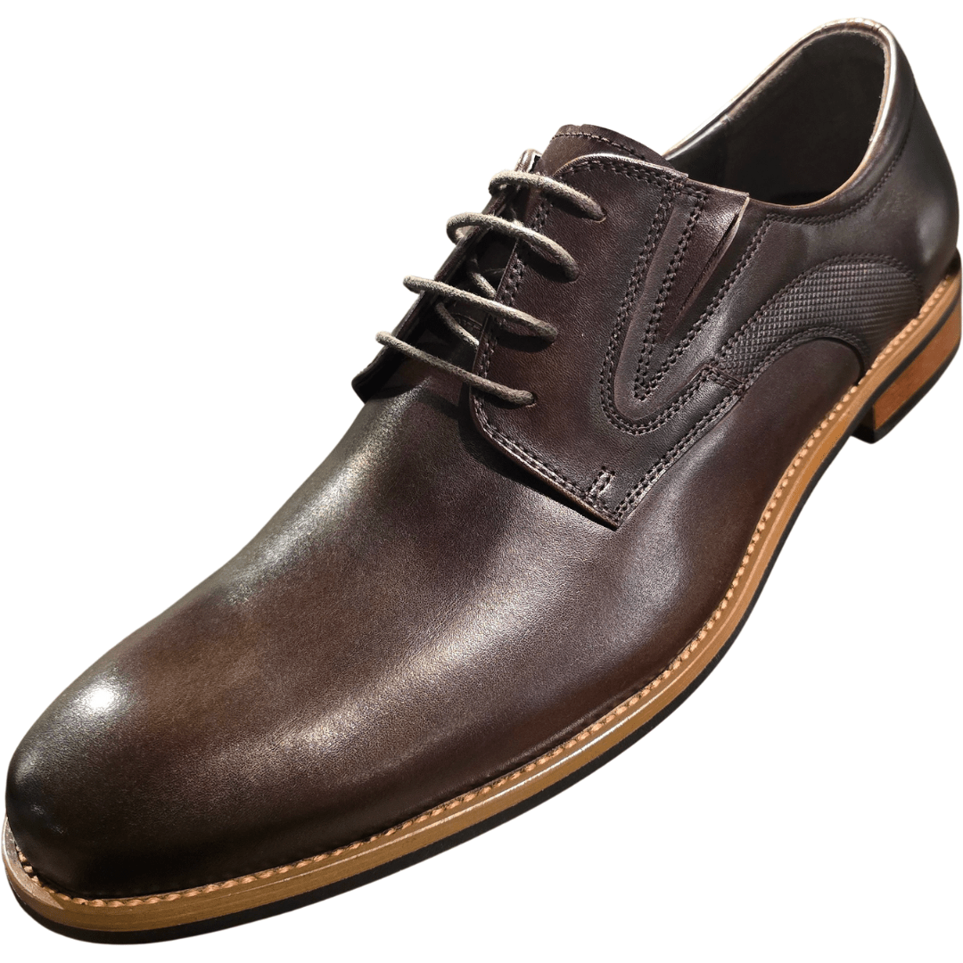 Revic 男裝皮鞋 | OF - 38COF | 啡色素面德比皮鞋 - Revic - Revic Main image