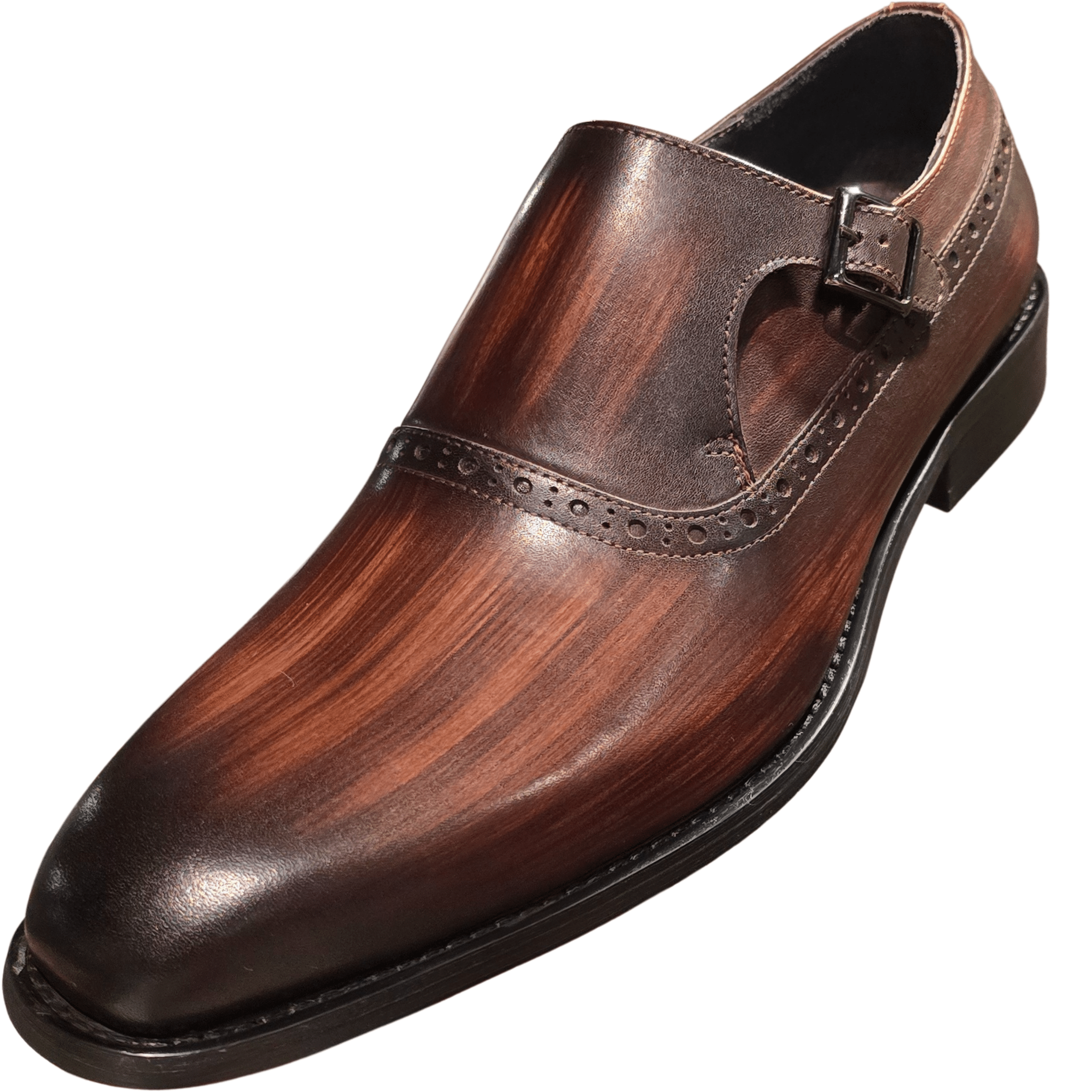 Revic 男裝皮鞋 | OF - 39 | 啡色素面單扣皮鞋 - Revic - Revic Main image