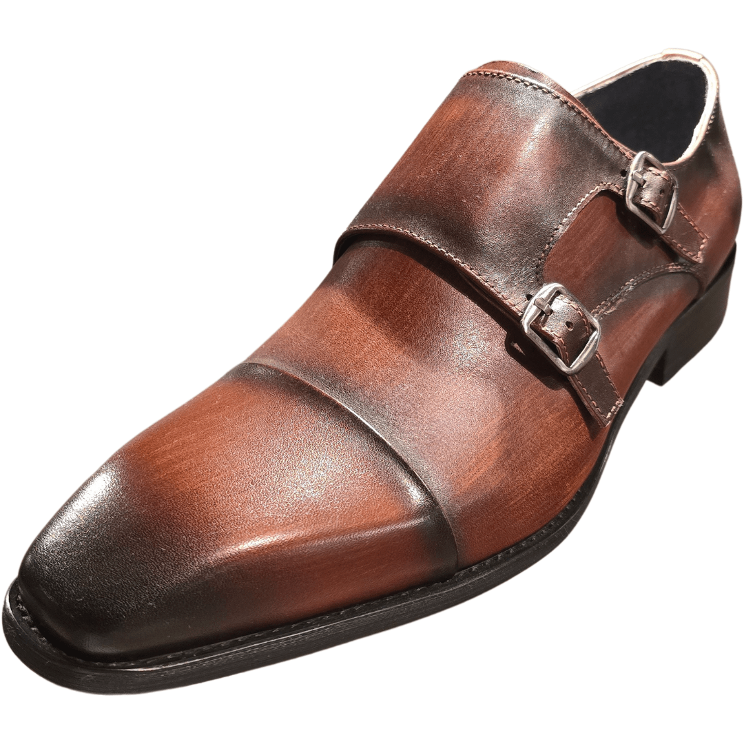 Revic 男裝皮鞋 |OF - 40DT｜深啡色雙扣皮鞋 - Revic - Revic Main image