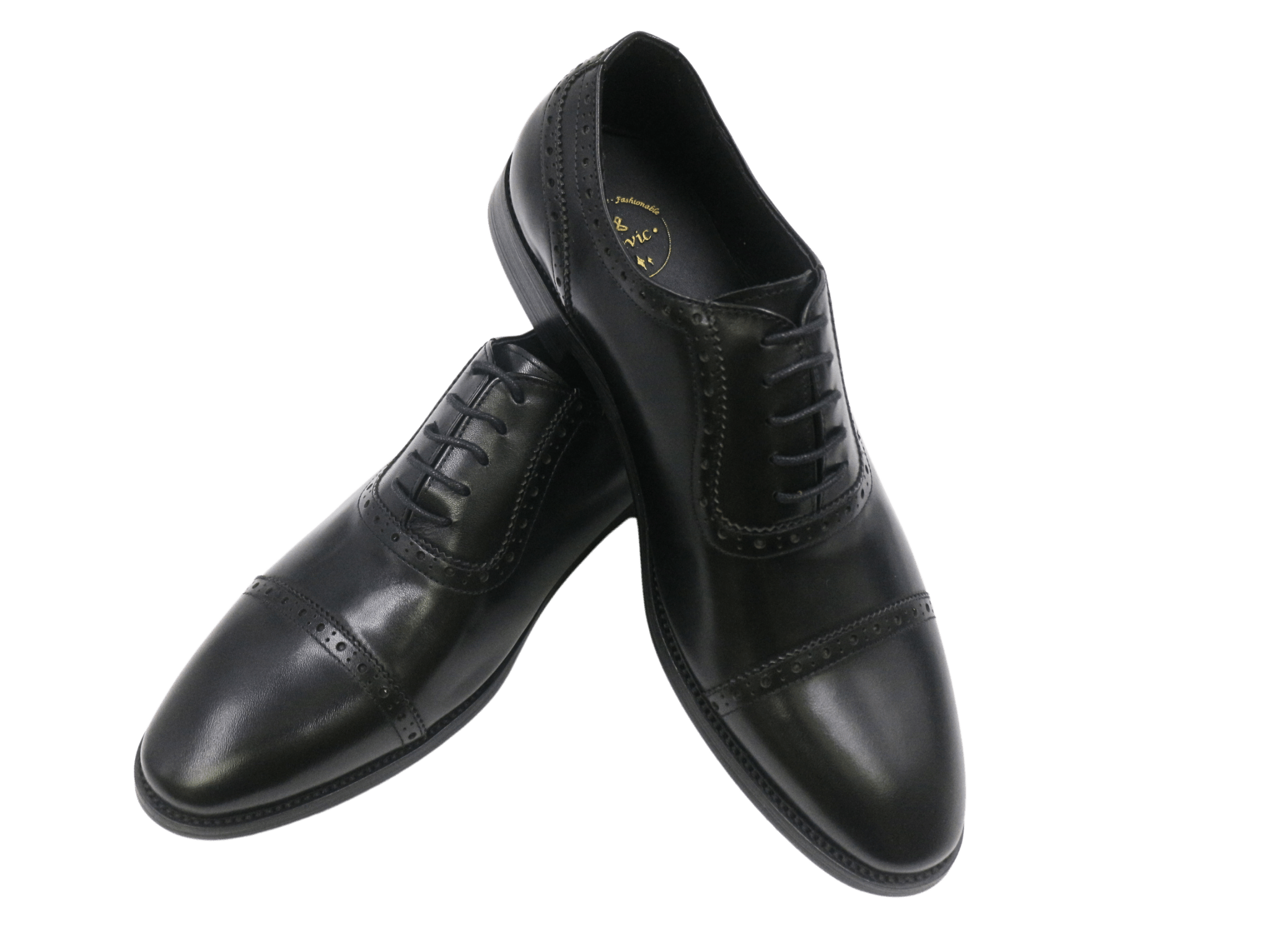 Revic 男裝皮鞋｜OF-41BK｜橫式黑色牛津皮鞋 副圖