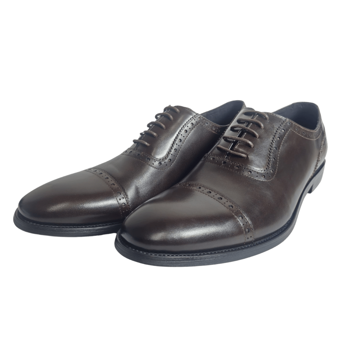 Revic 男裝皮鞋 | OF-41DB｜啡色橫式雕花牛津皮鞋 副圖