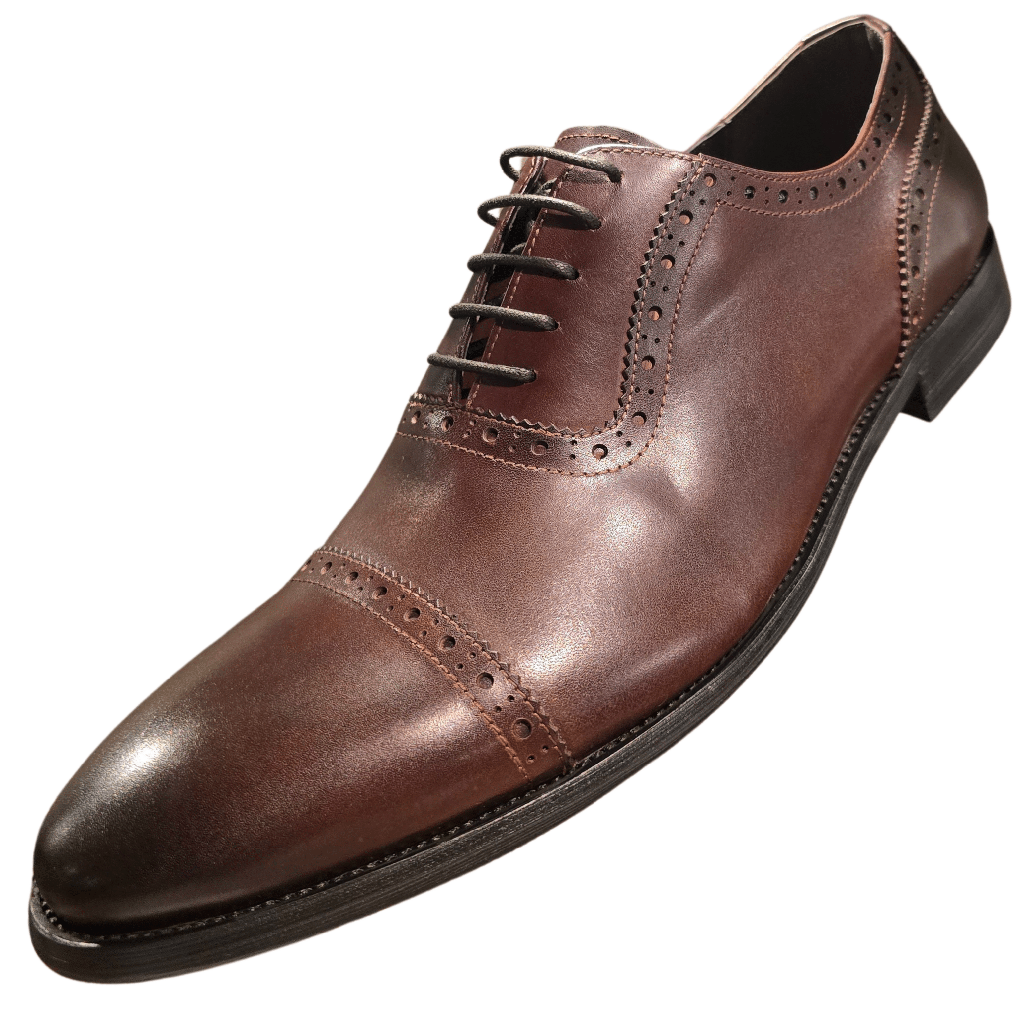 Revic 男裝皮鞋 | OF - 41DB｜啡色橫式雕花牛津皮鞋 - Revic - Revic 主圖