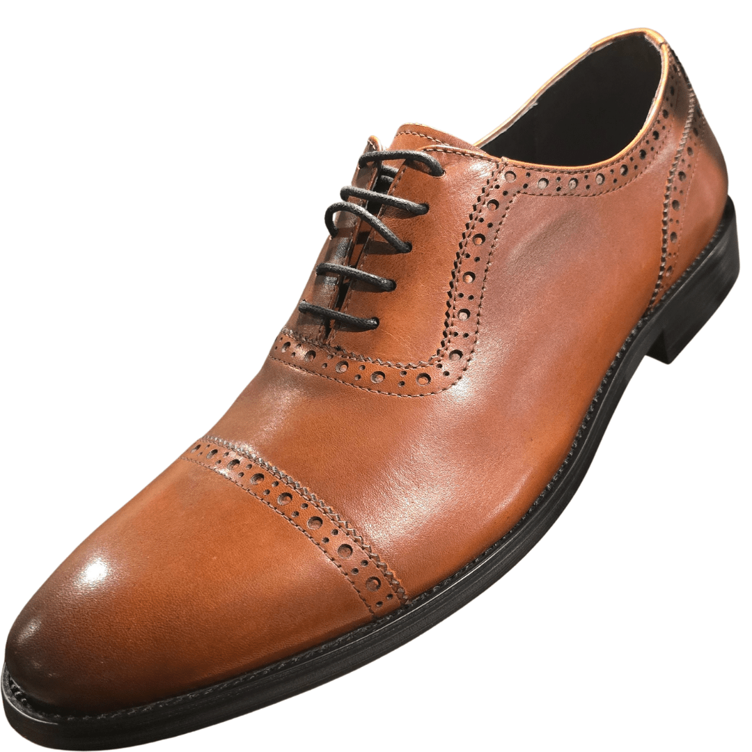 Revic 男裝皮鞋 | OF - 41T｜棕色橫飾牛津皮鞋 - Revic - Revic 主圖