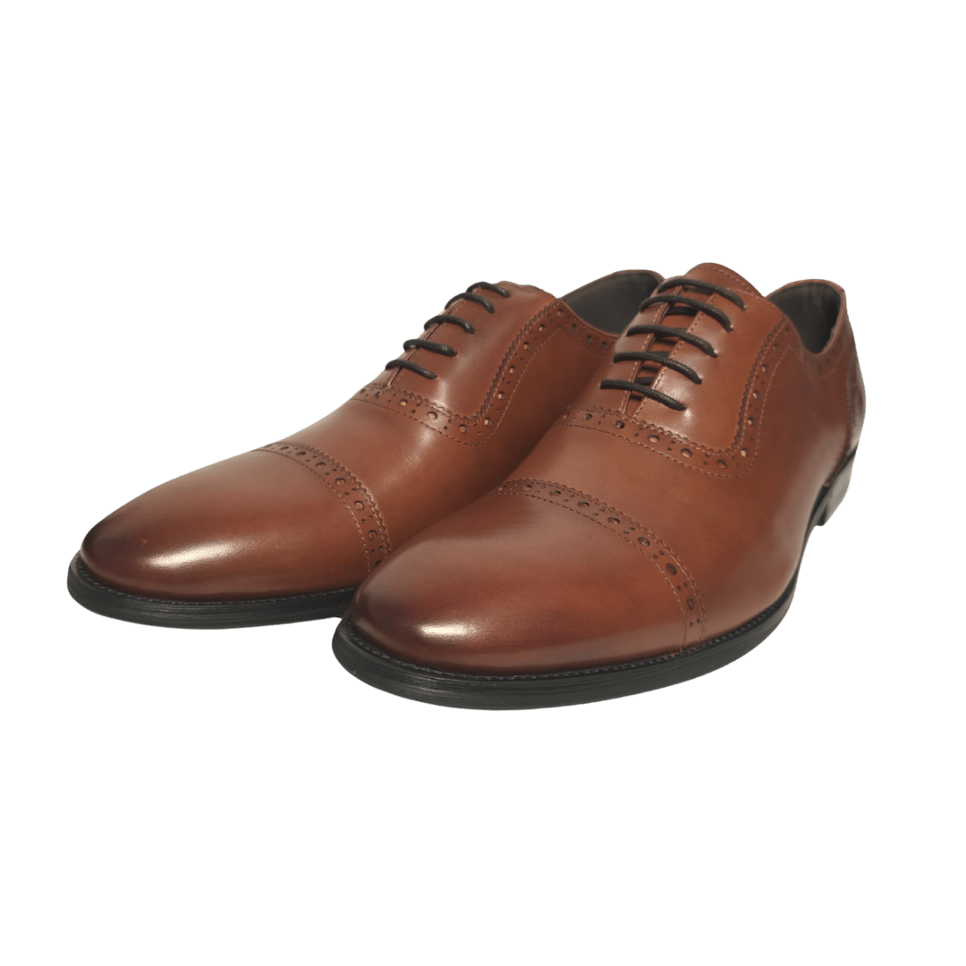 Revic 男裝皮鞋 | OF-41T｜棕色橫飾牛津皮鞋 副圖