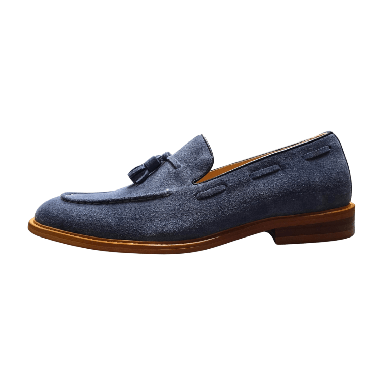 Revic Men's Casual Leather Shoes | OF-44C | Blue Tassel Cowboy Leather Shoes Secondary image