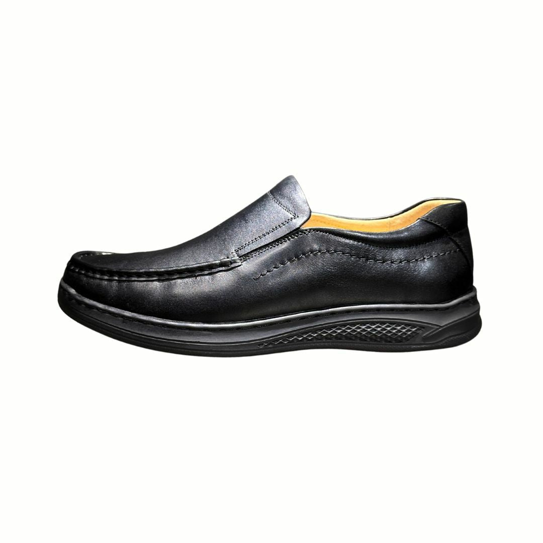 Revic Men's Casual Leather Shoes | OF-47 | Black Penny Loafers Secondary image