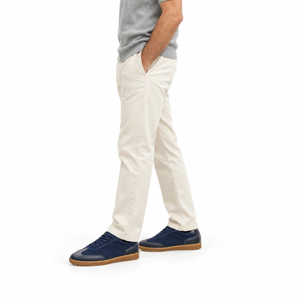 Revic 海軍藍麂皮撞色休閒波鞋 | OFT| 深藍真皮運動鞋 | 高質感商務休閒男士鞋款 - Revic-Revic