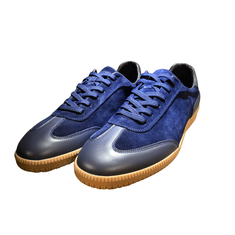 Revic Navy Blue Suede Color Block Casual Sneakers | OFT | Dark Blue Genuine Leather Sneakers | High-Quality Business Casual Men's Shoes Secondary image