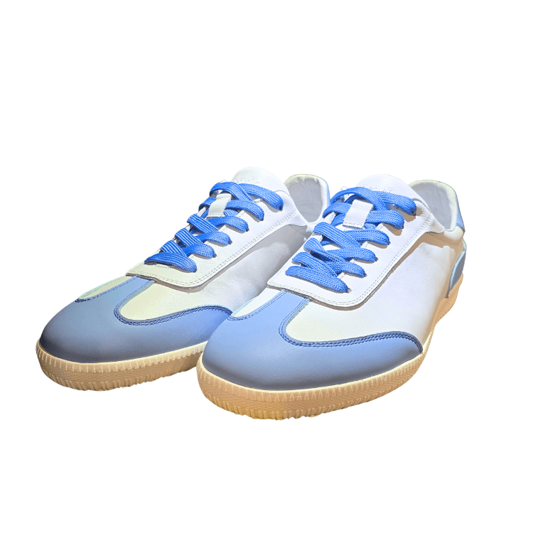 Revic Casual Leather Sneakers | OFT | Blue and White Color Block Retro Sneakers | Unisex Couple Leather Casual Shoes Secondary image