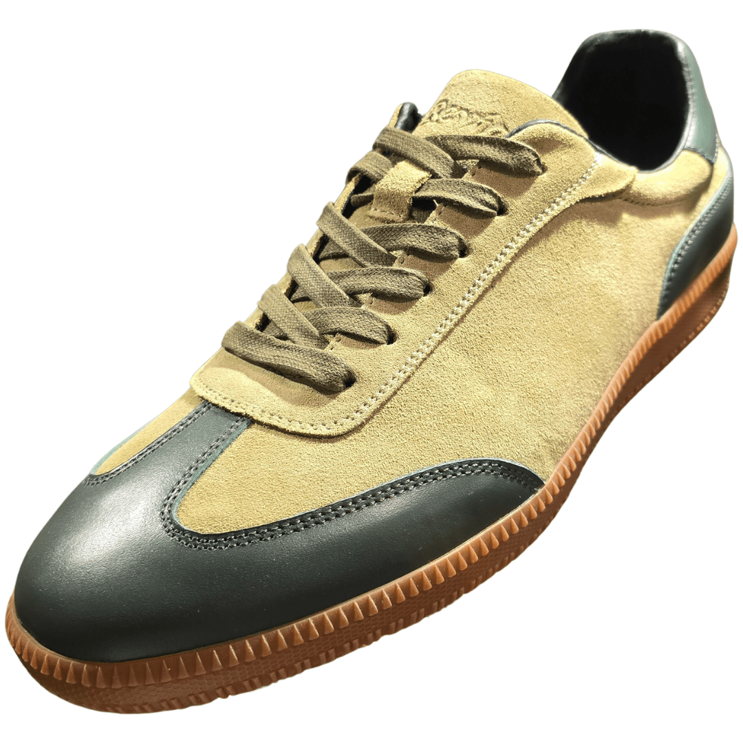 Revic 麂皮撞色復古休閒波鞋 | OFT| 軍綠橄欖大地色真皮運動鞋 | 高質感中性鞋款 - Revic - Revic Main image