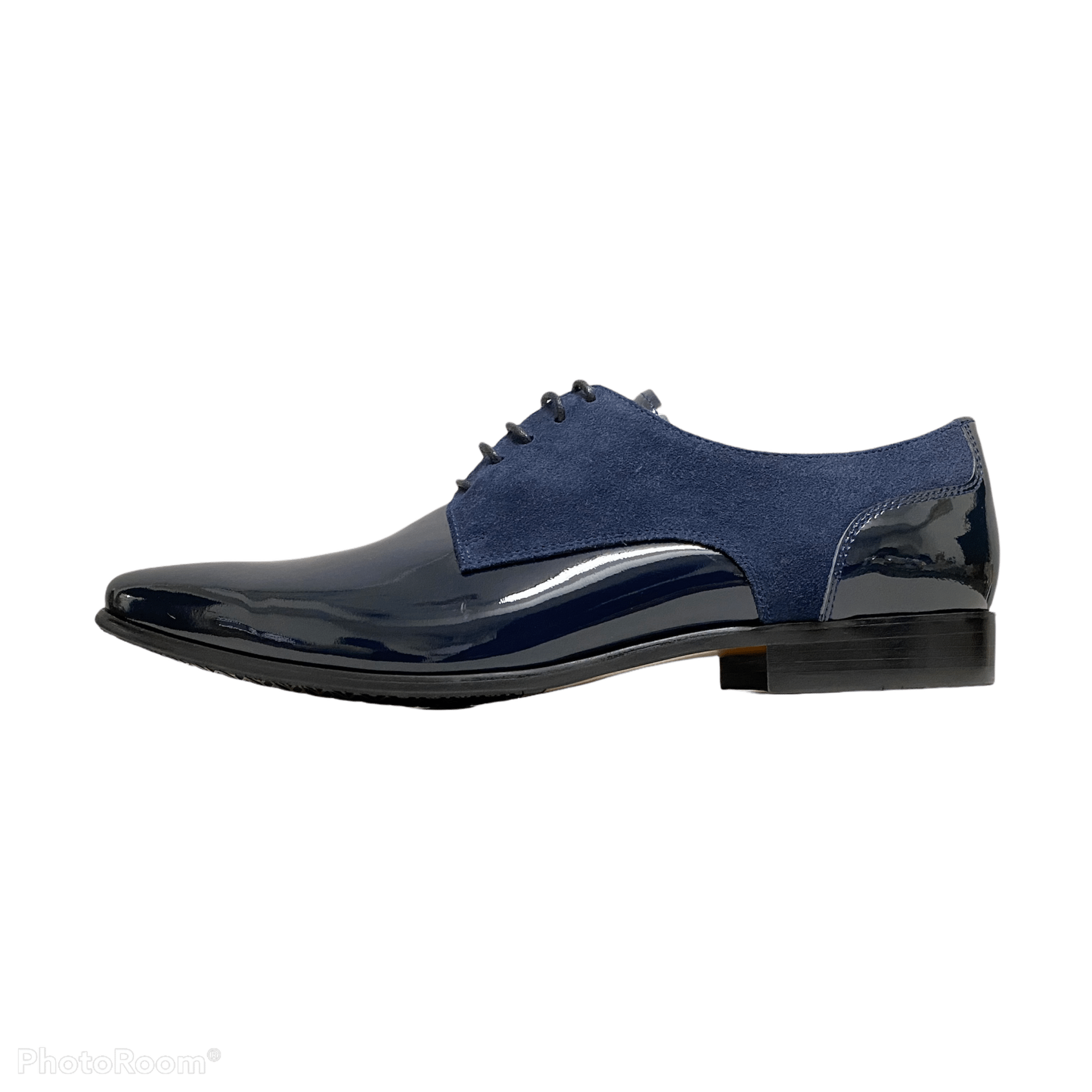 Revic Men's Leather Shoes | TCF-19BPS | Plain Blue Derby Shoes Secondary image