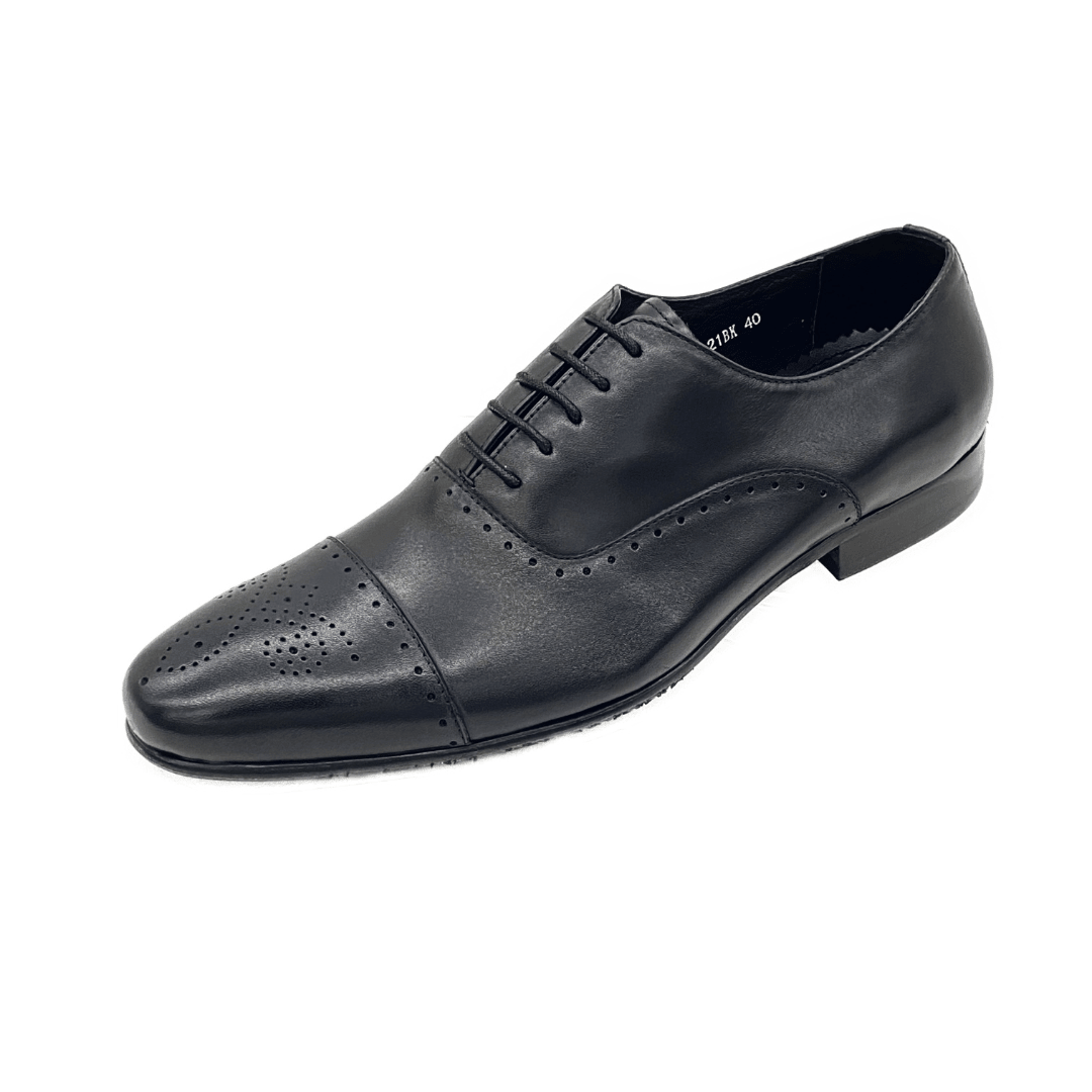 Revic 男裝皮鞋 | TCF-41-21BK｜黑色橫式雕花牛津皮鞋 副圖