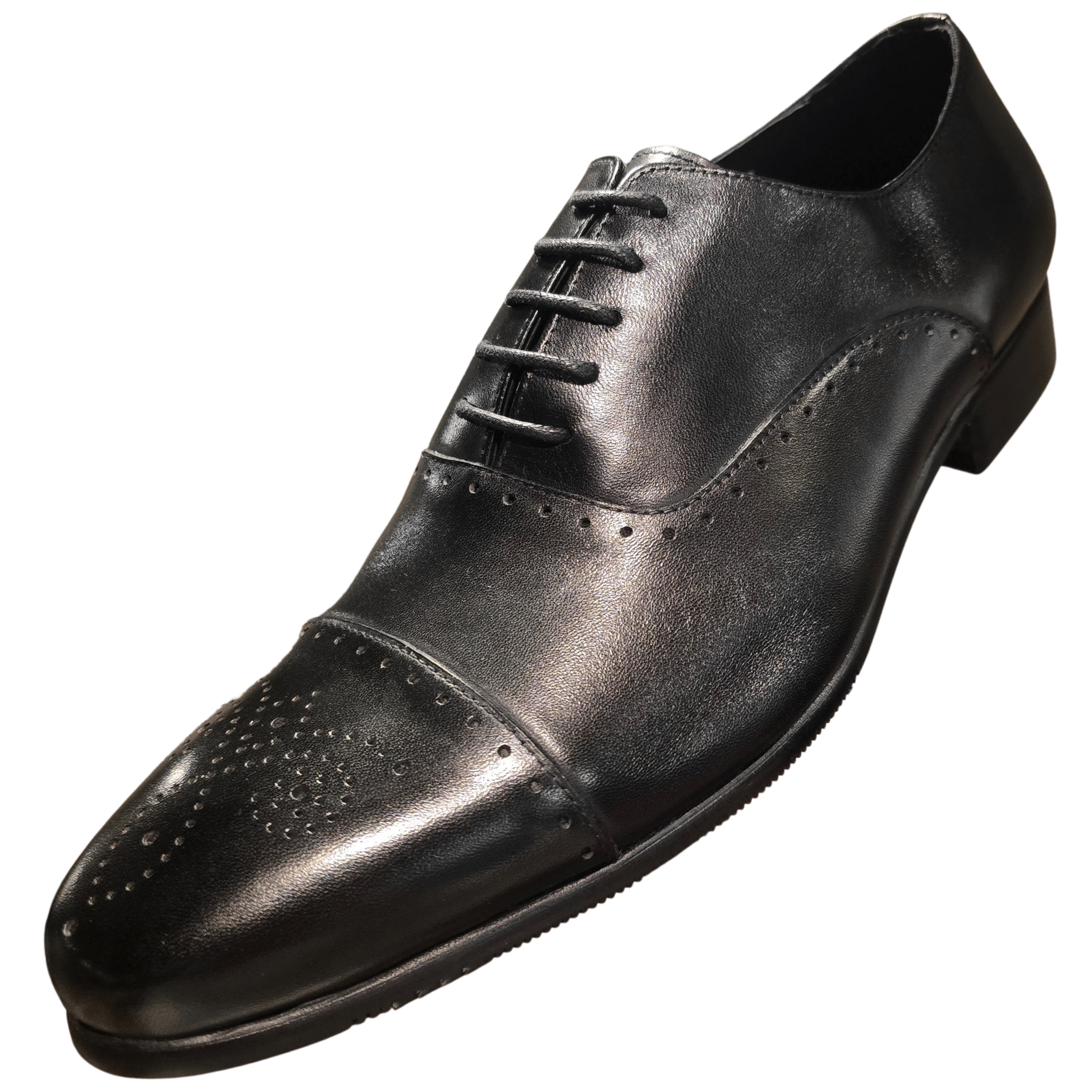 Revic 男裝皮鞋 | TCF - 41 - 21BK｜黑色橫式雕花牛津皮鞋 - Revic - Revic 主圖