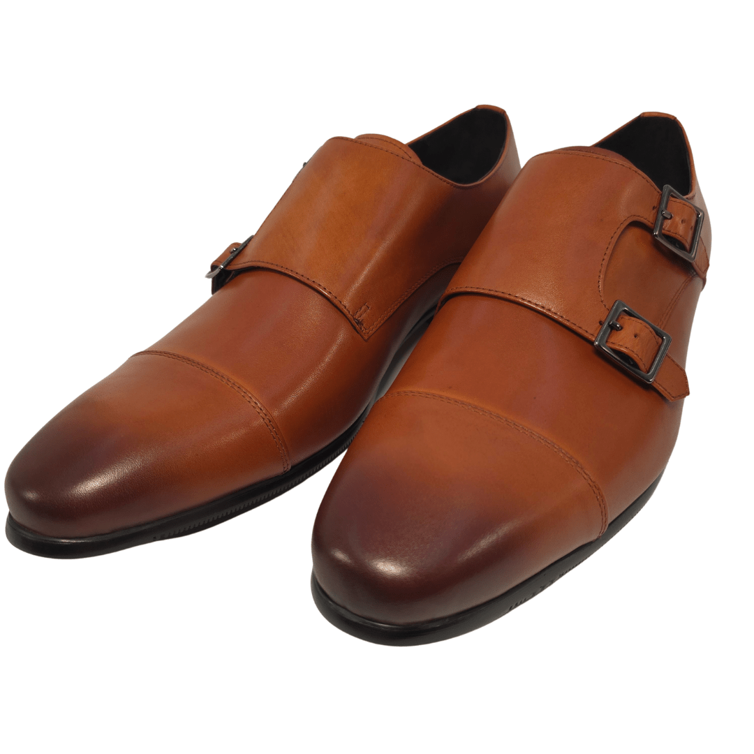 Revic 男裝皮鞋 | TCF-41-2LDM | 淺啡色橫式雙扣皮鞋 副圖