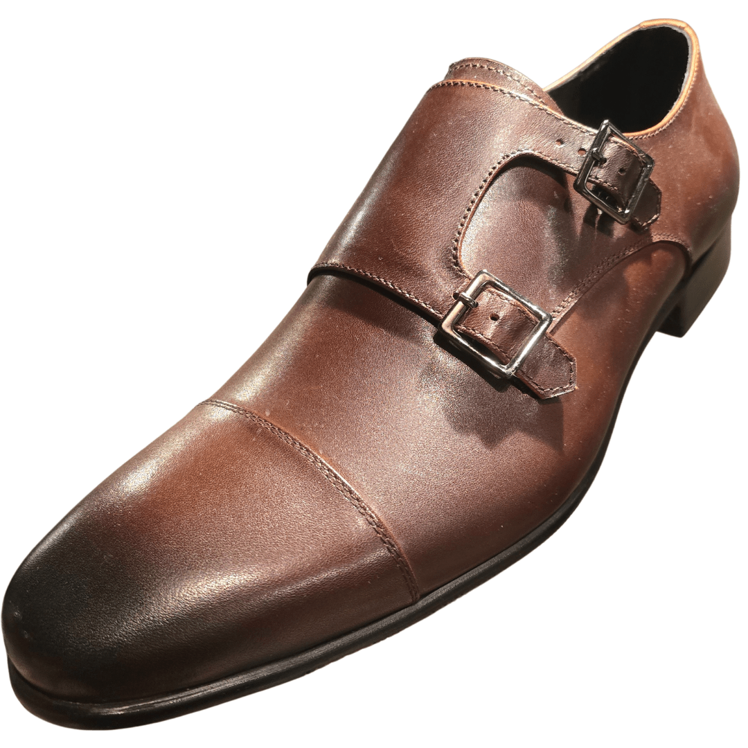 Revic 男裝皮鞋 | TCF - 41 - 2TDM | 深啡色橫式雙扣皮鞋 - Revic - Revic Main image