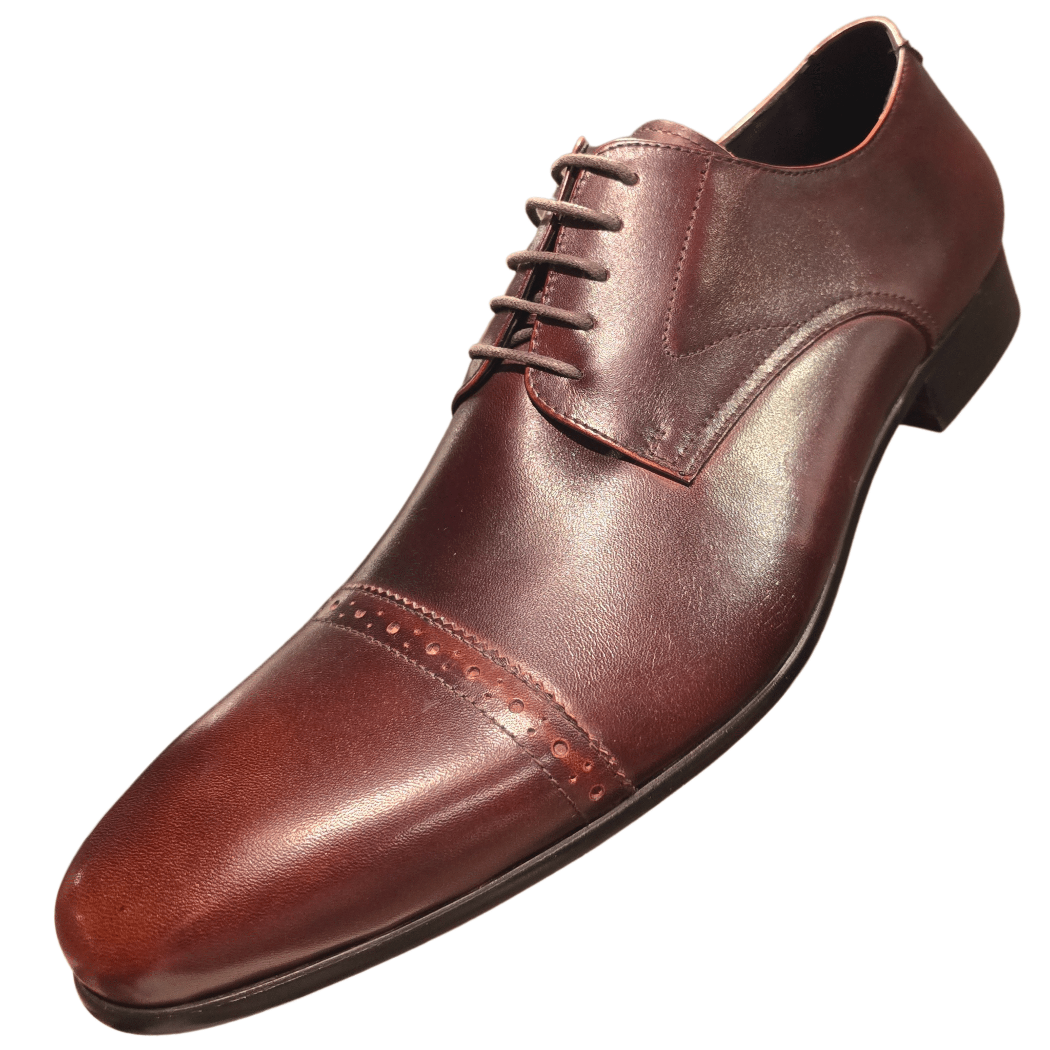 Revic 男裝皮鞋 | TCF - 41 - 9BUR | 酒紅色橫式德比皮鞋 - Revic - Revic Main image