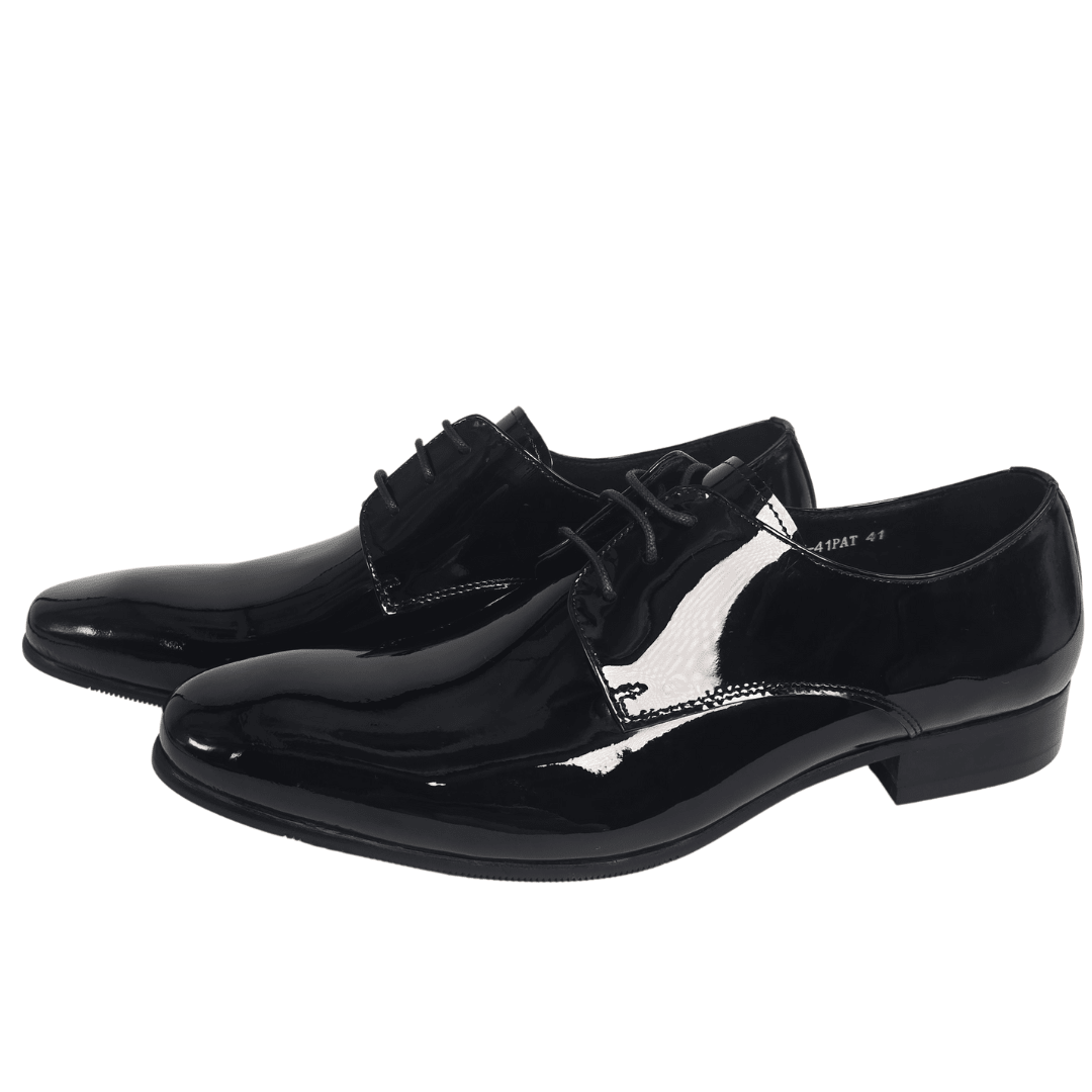 Revic Men's Leather Shoes｜TCF-41-PAT｜Black Plain Derby Shoes Secondary image
