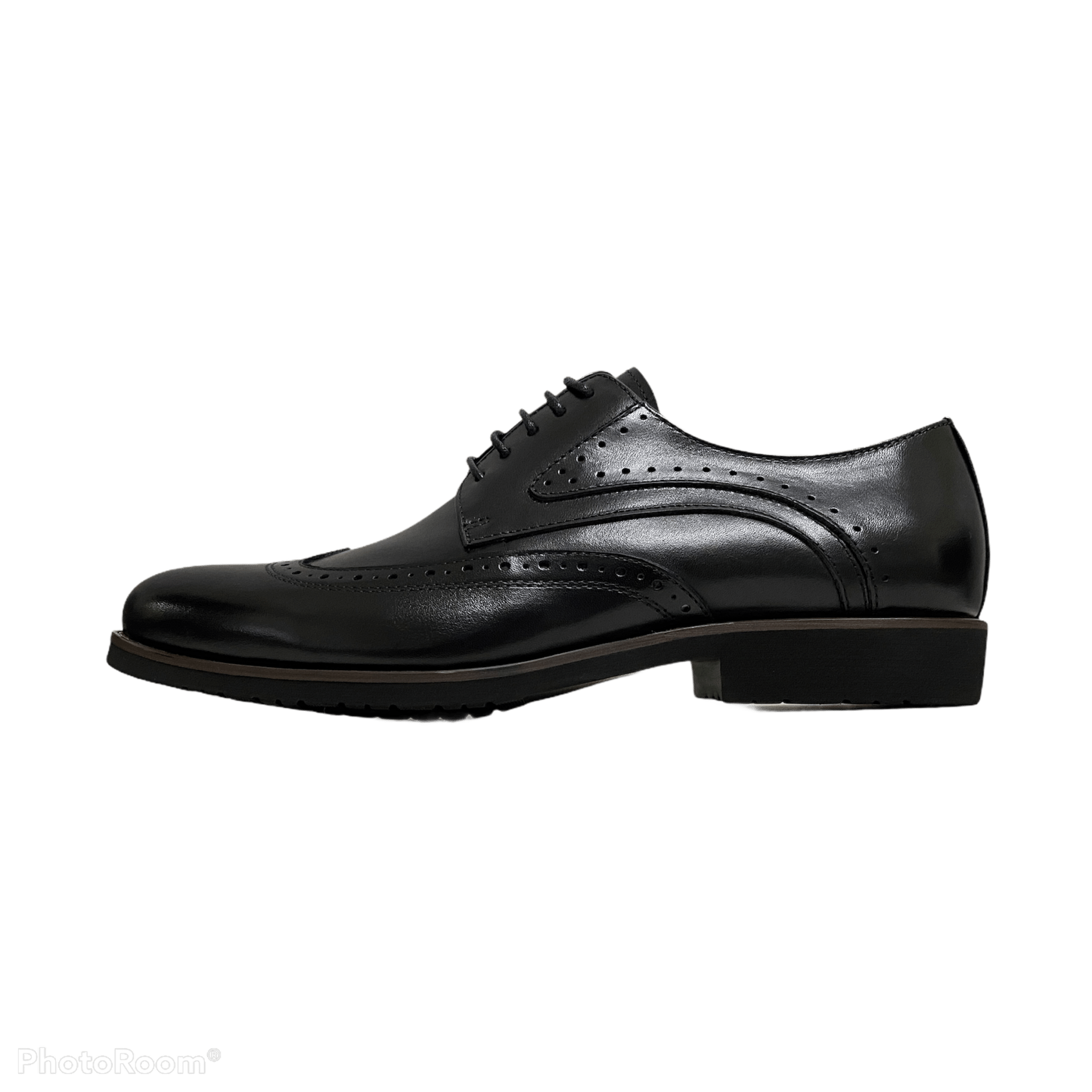 Revic 男裝皮鞋 | TCF-46-1BK |  黑色翼紋德比皮鞋 副圖