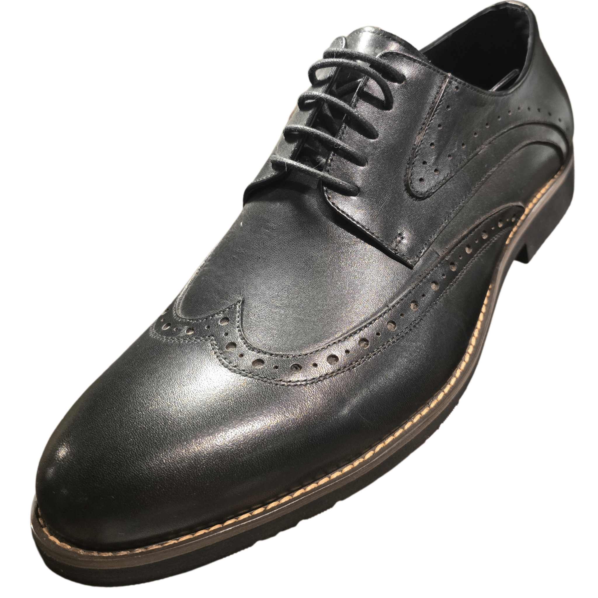 Revic 男裝皮鞋 | TCF - 46 - 1BK | 黑色翼紋牛津皮鞋 - Revic - Revic 主圖