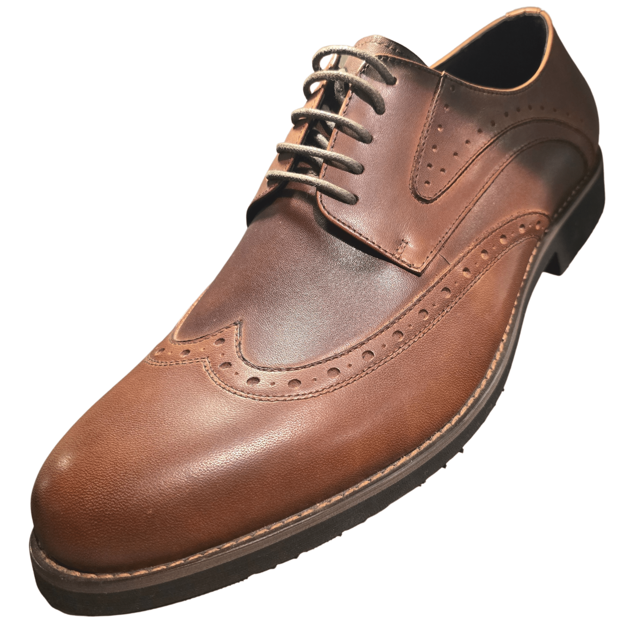 Revic 男裝皮鞋 | TCF - 46 - 1BR | 啡色翼紋德比皮鞋 - Revic - Revic 主圖