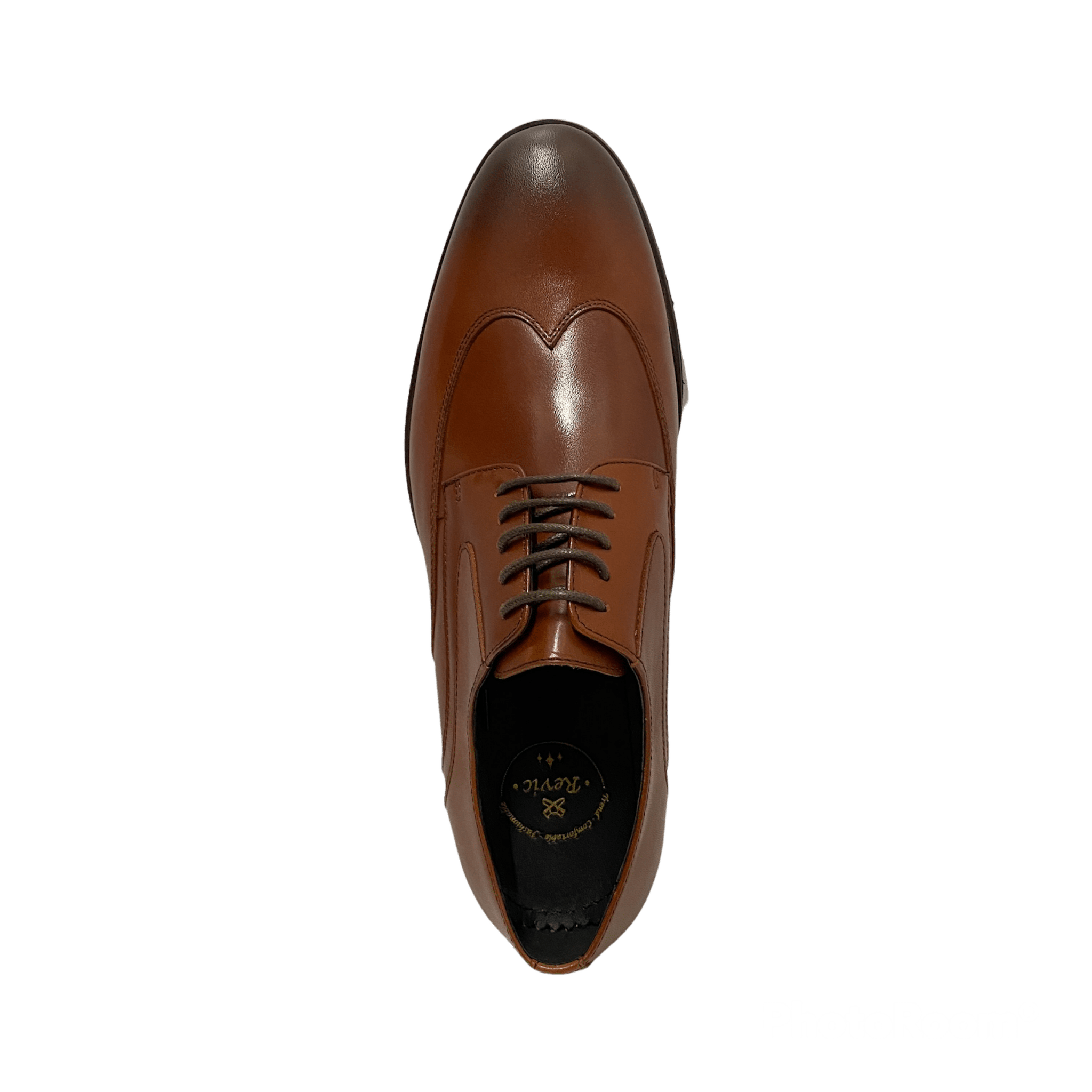 Revic Men's Leather Shoes | TCF-46-2BR | Brown Wing-Tread Derby Shoes Secondary image