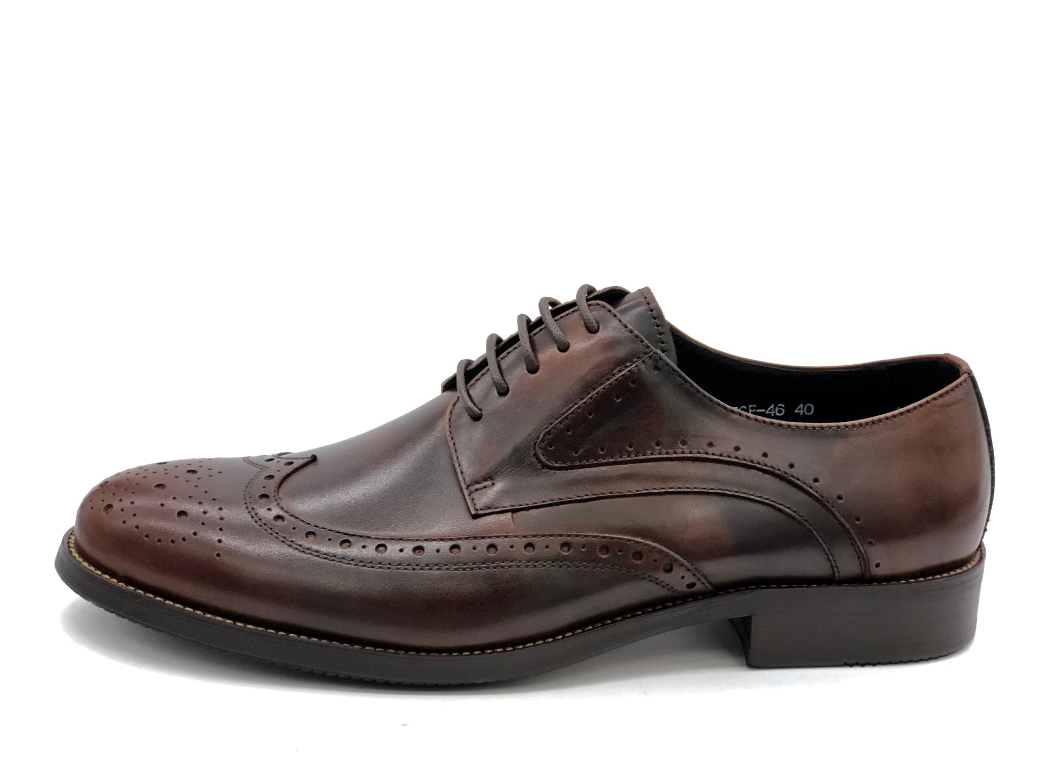 Revic Men's Leather Shoes | TCF-46 | Brown Wingstriped Derby Shoes Secondary image