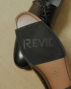 Revic 男裝皮鞋 | TCF-62-10 | 黑色橫式德比皮鞋 - Revic-Revic